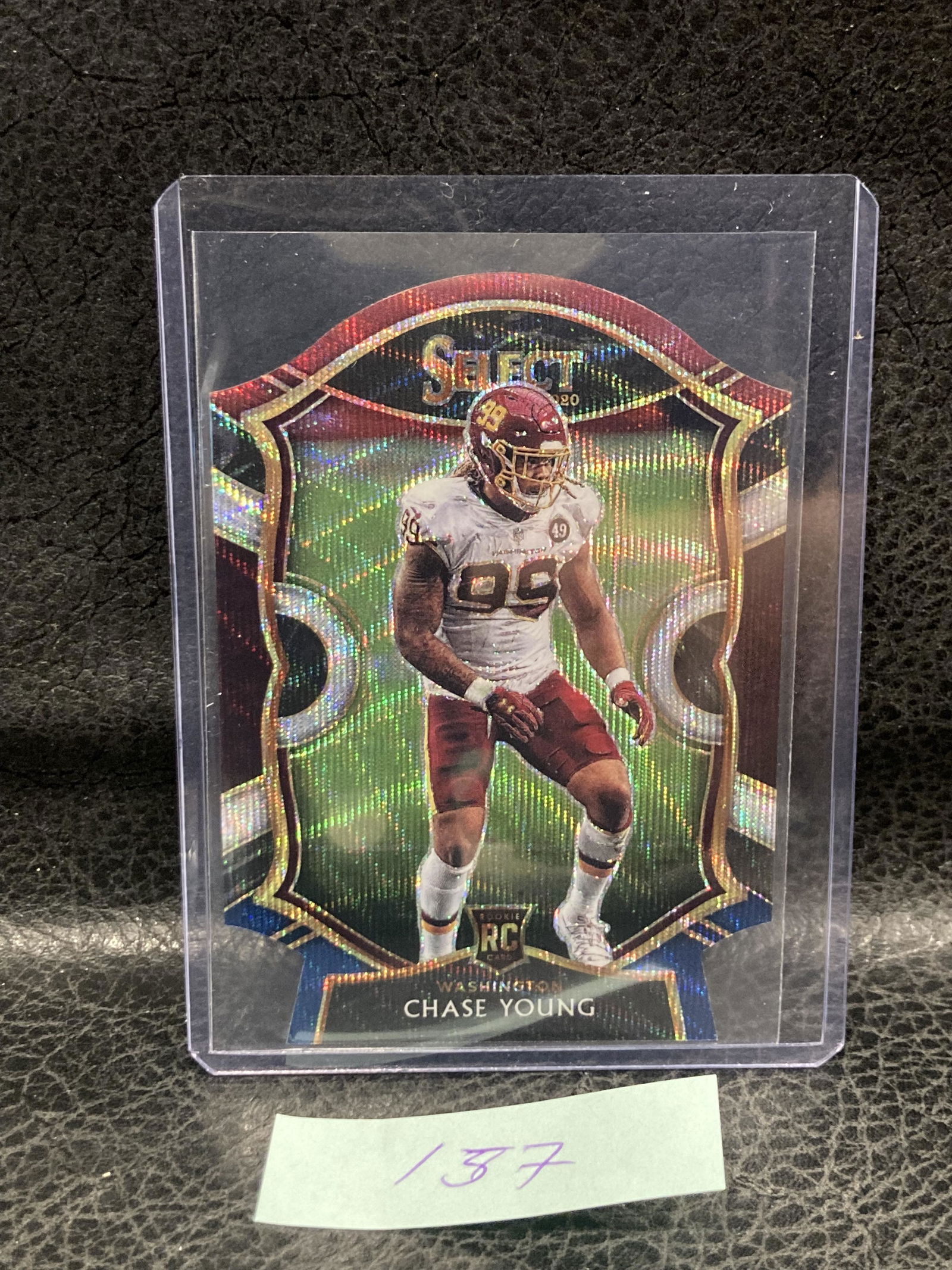 Chase Young 2020 Select Football Concourse Level #64 Die-Cut Tri-Color Prizm Rc (1 of 2)