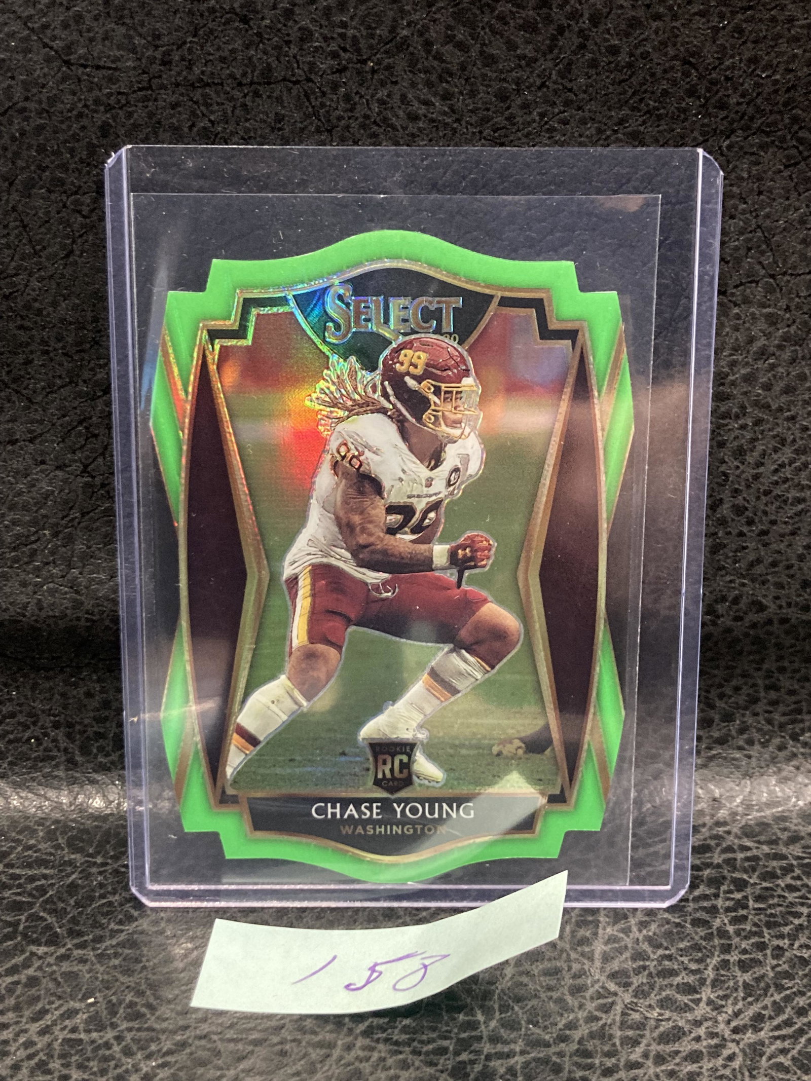 Chase Young 2020 Select Rookie Neon Green Prizm Die-Cut Premier Level Card #164 (1 of 2)