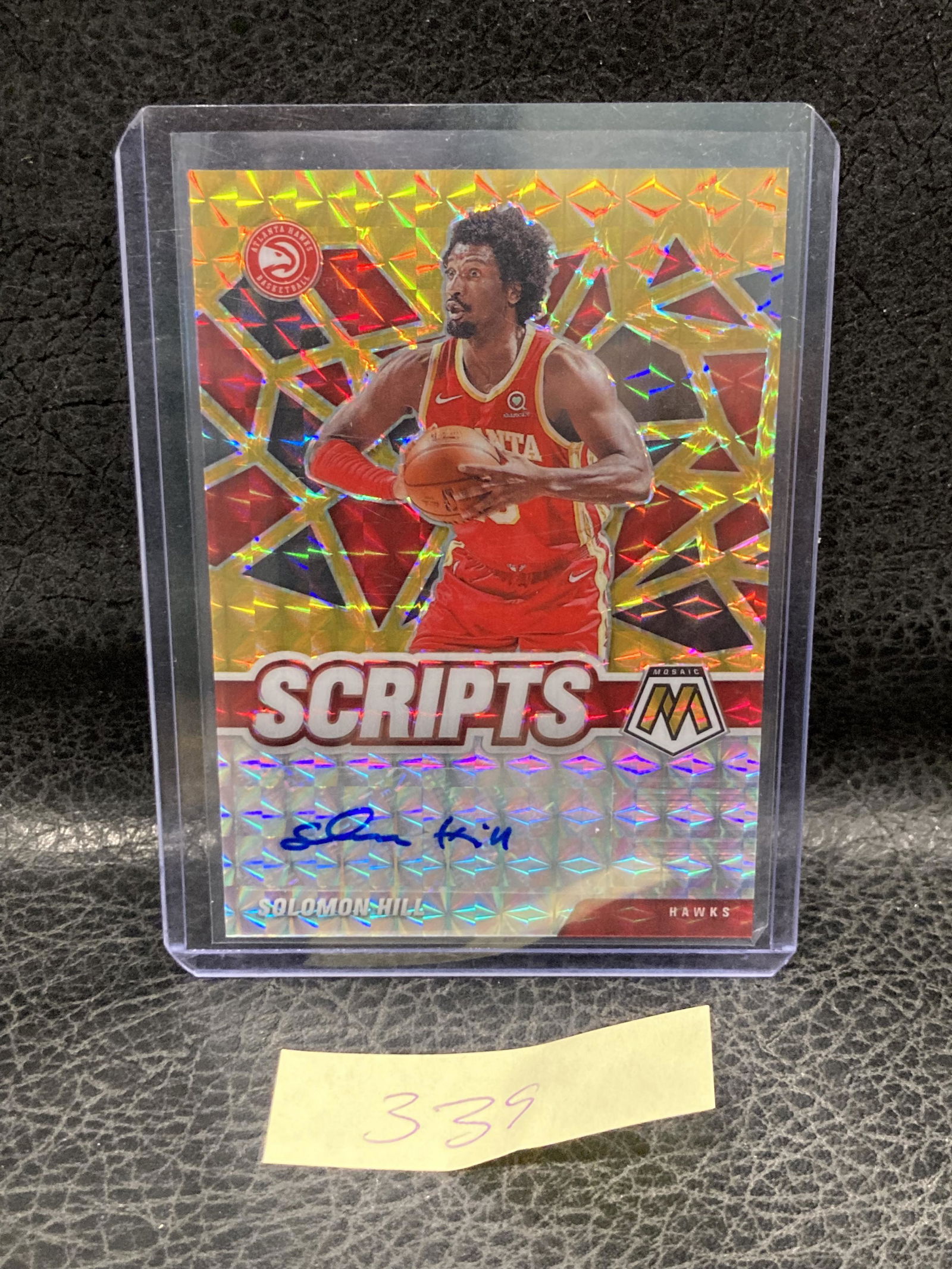 Soloman Hill2020-21 Panini Mosaic Orange Mosaic Scripts Auto Hawks Sc-Shl (1 of 2)