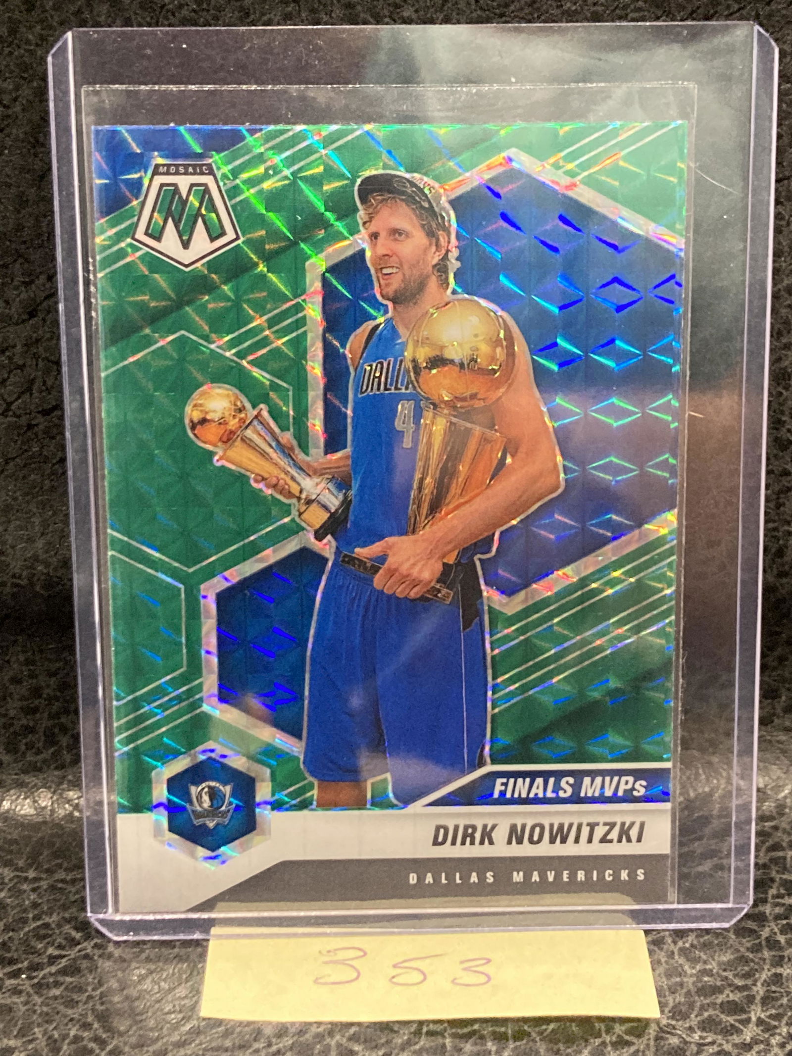 Dirk Nowitzki 2020-21 Panini Mosaic Green Prizm Mosaic Finals Mvp #298 Mavericks (1 of 2)