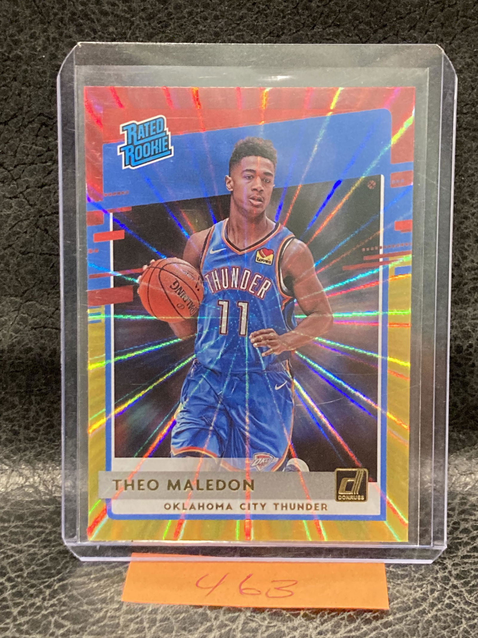 Theo Maledon 2020-21 Donruss Red Yellow Laser Parallel No. 242 Rated Rookie (1 of 2)