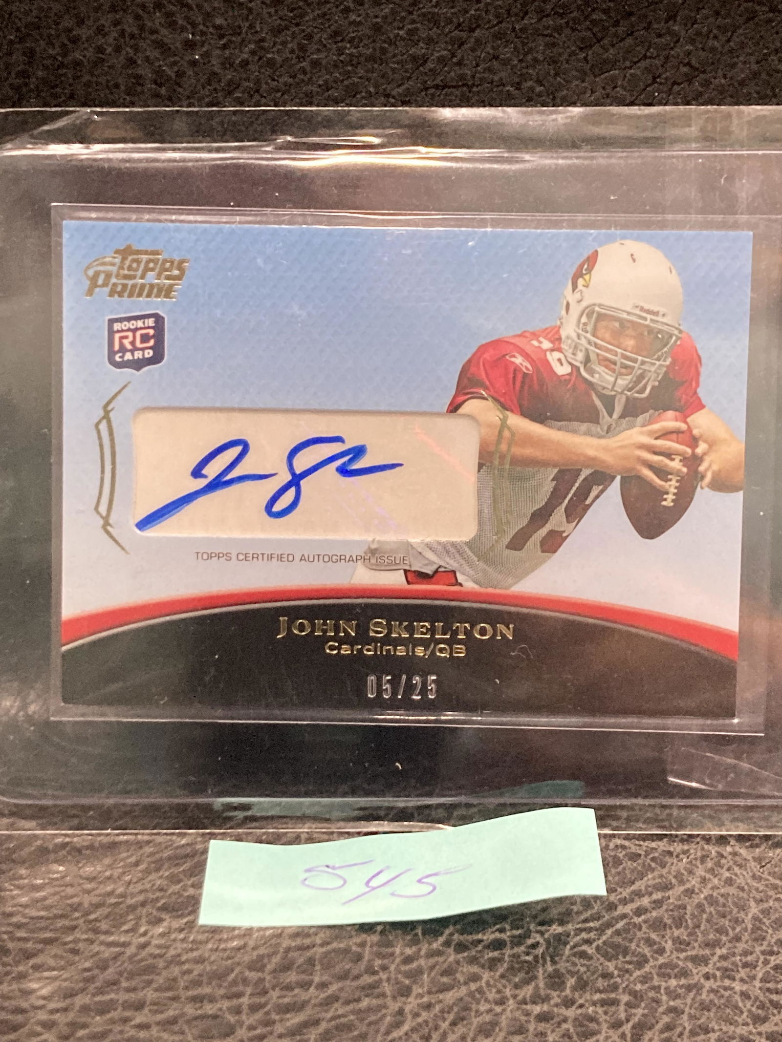 John Skelton Phoenix Cardinals /25 2010 Topps Prime Certified Autograph Issue Rookie (1 of 2)