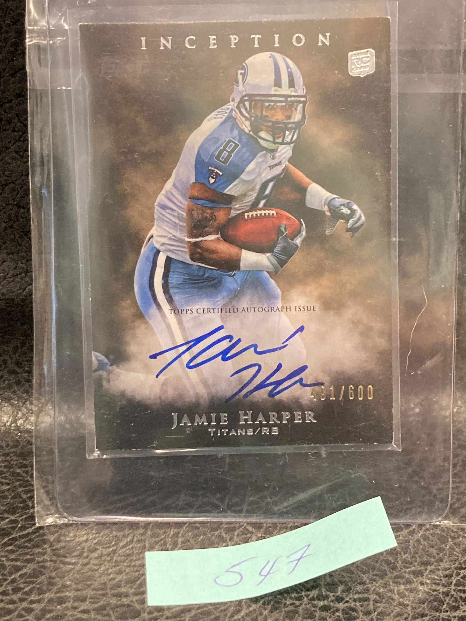 Jamie Harper #134 Signed Auto 2011 Topps Inception Rookie Football Card /600 (1 of 2)