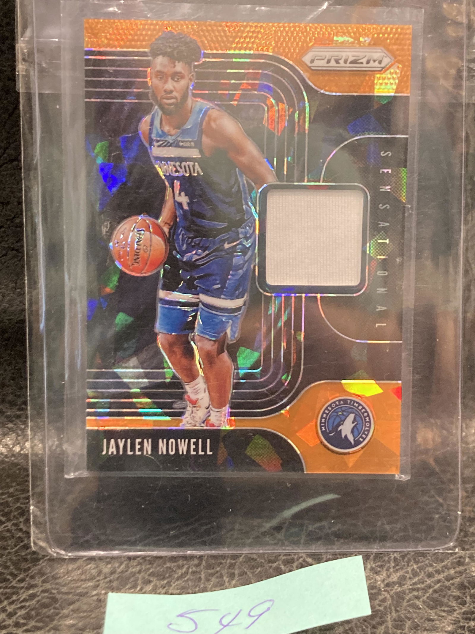 Jaylen Nowell 2019-20 Prizm Orange Ice Sensational Swatch Twolves Ss-Jnw (1 of 2)