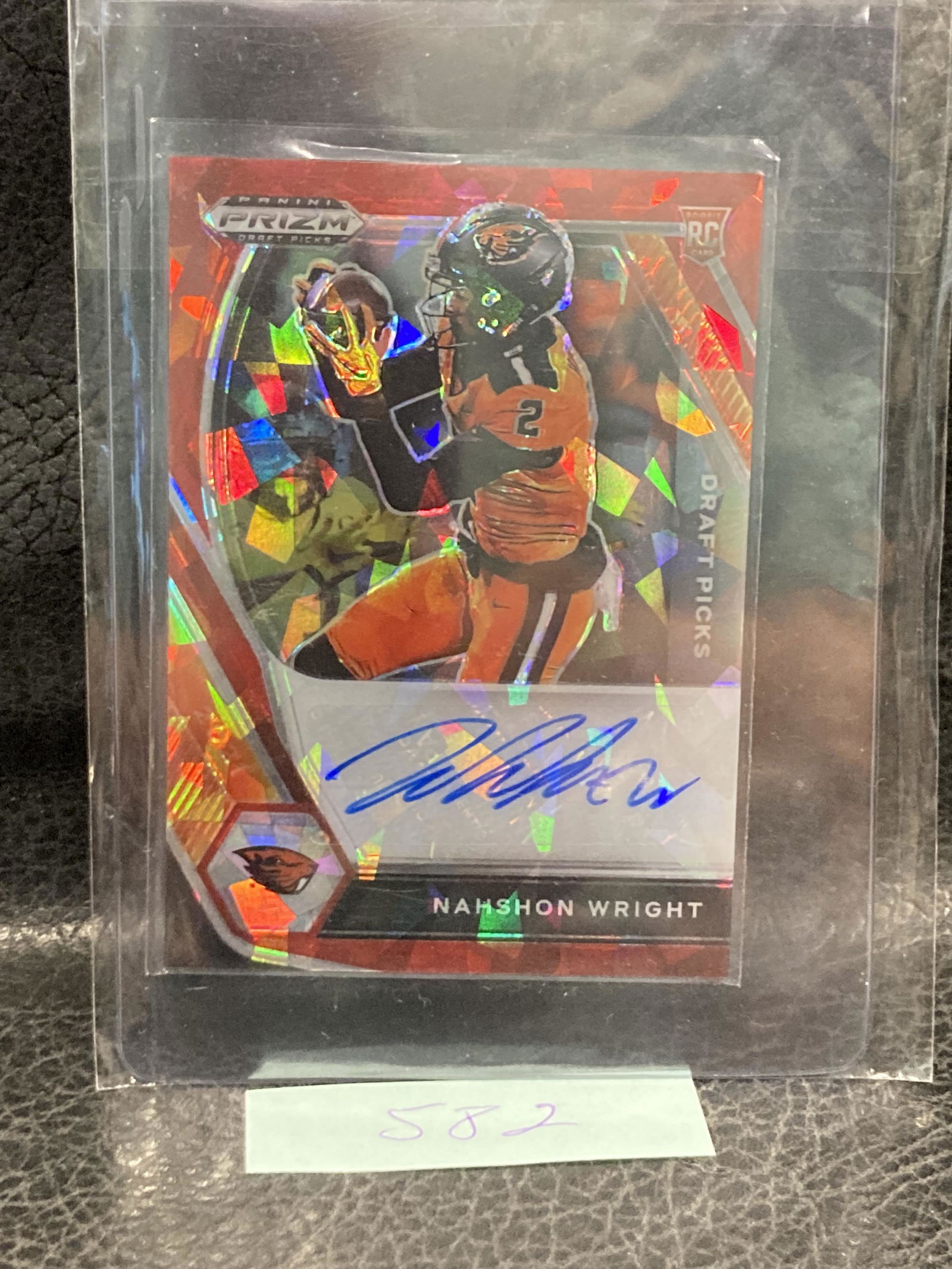 Nahshon Wright  2021 Panini Prizm Draft Picks Rc Red Cracked Ice Auto Cowboys (1 of 2)