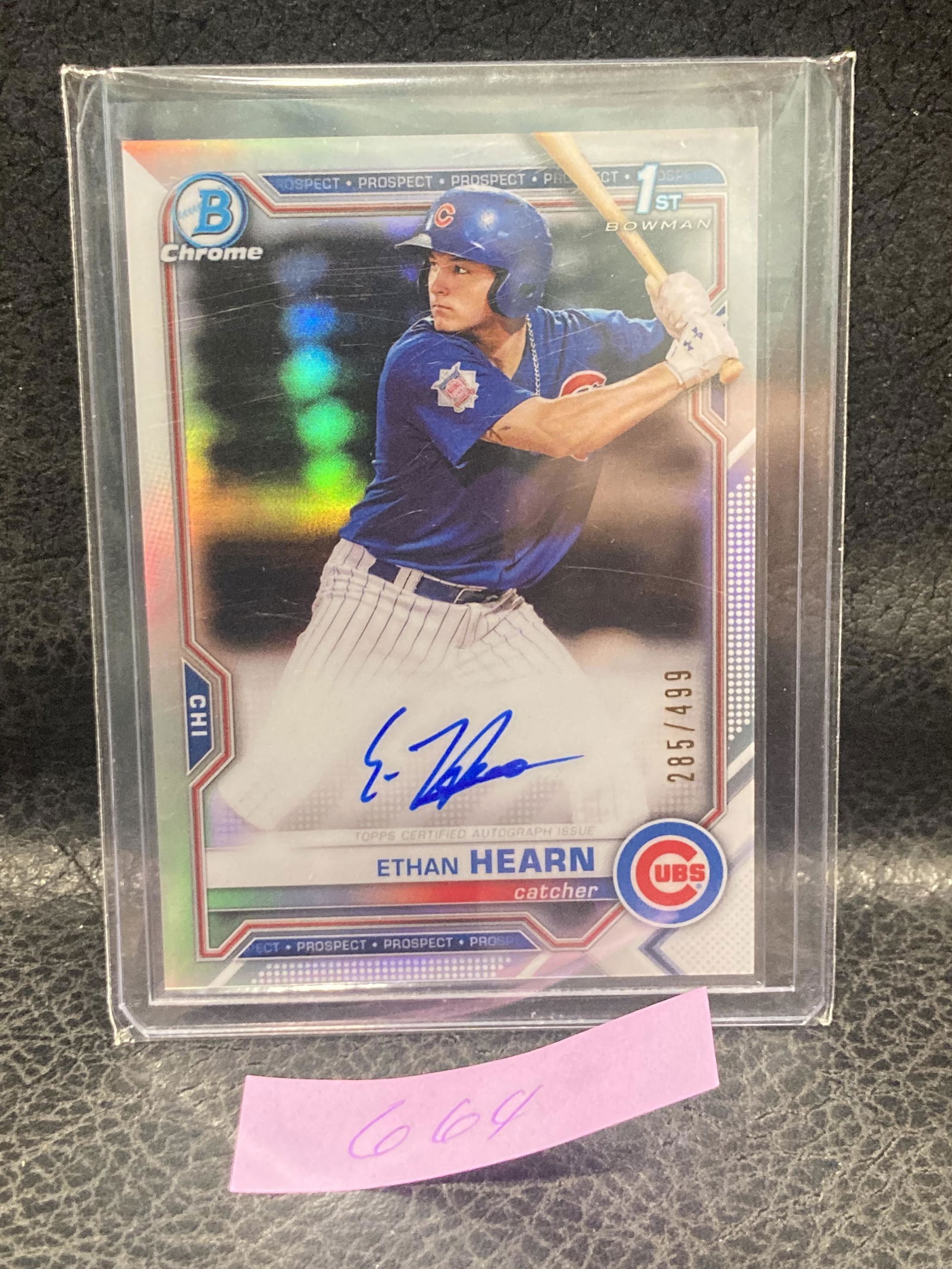 Ethan Hearn 2021 Bowman Chrome 1st Bowman Refractor Auto Rc Card Cubs (1 of 2)