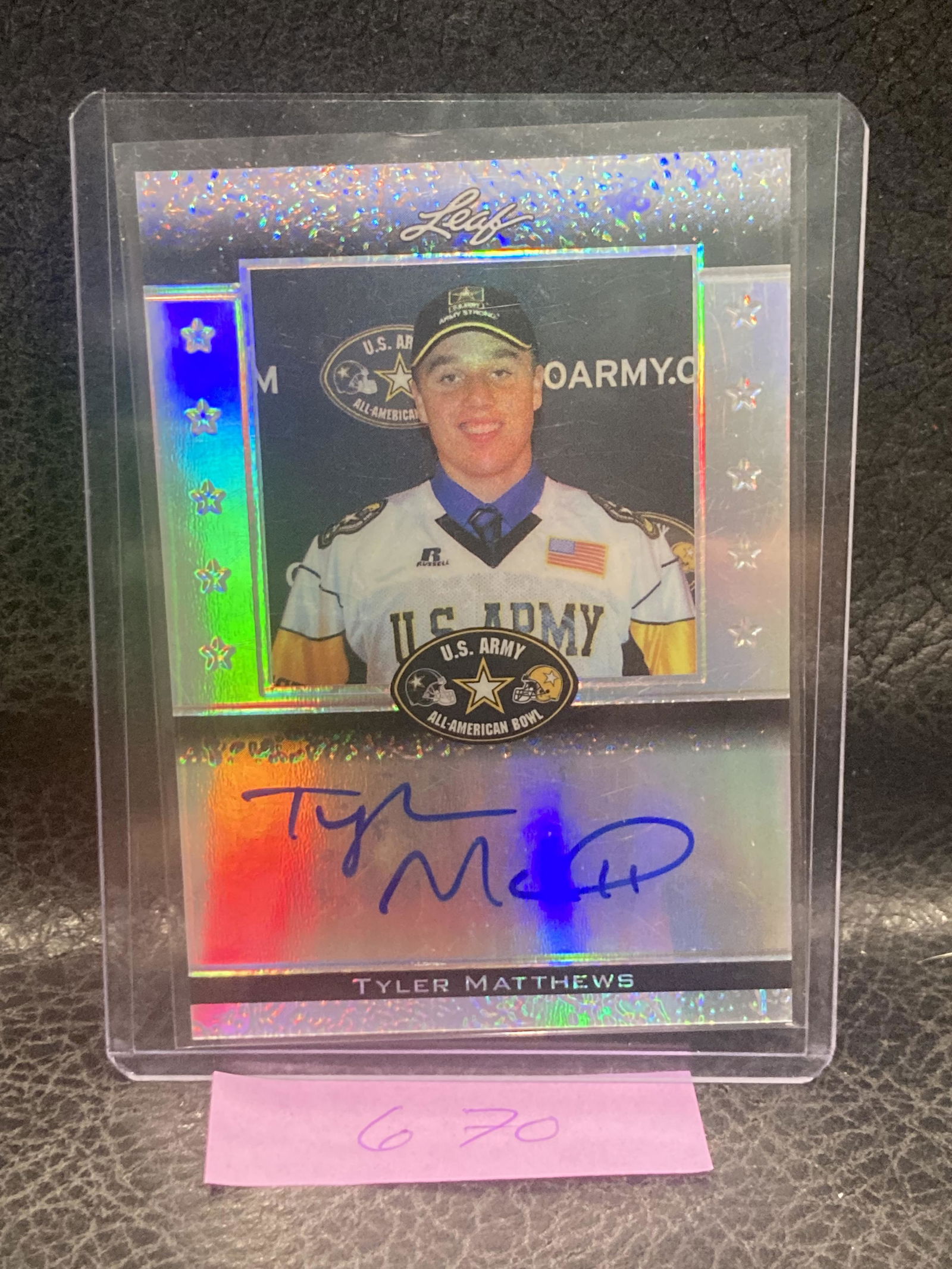 Tyler Matthews 2012 Leaf Us Army All-American Bowl Selection Tour /50 Auto (1 of 2)