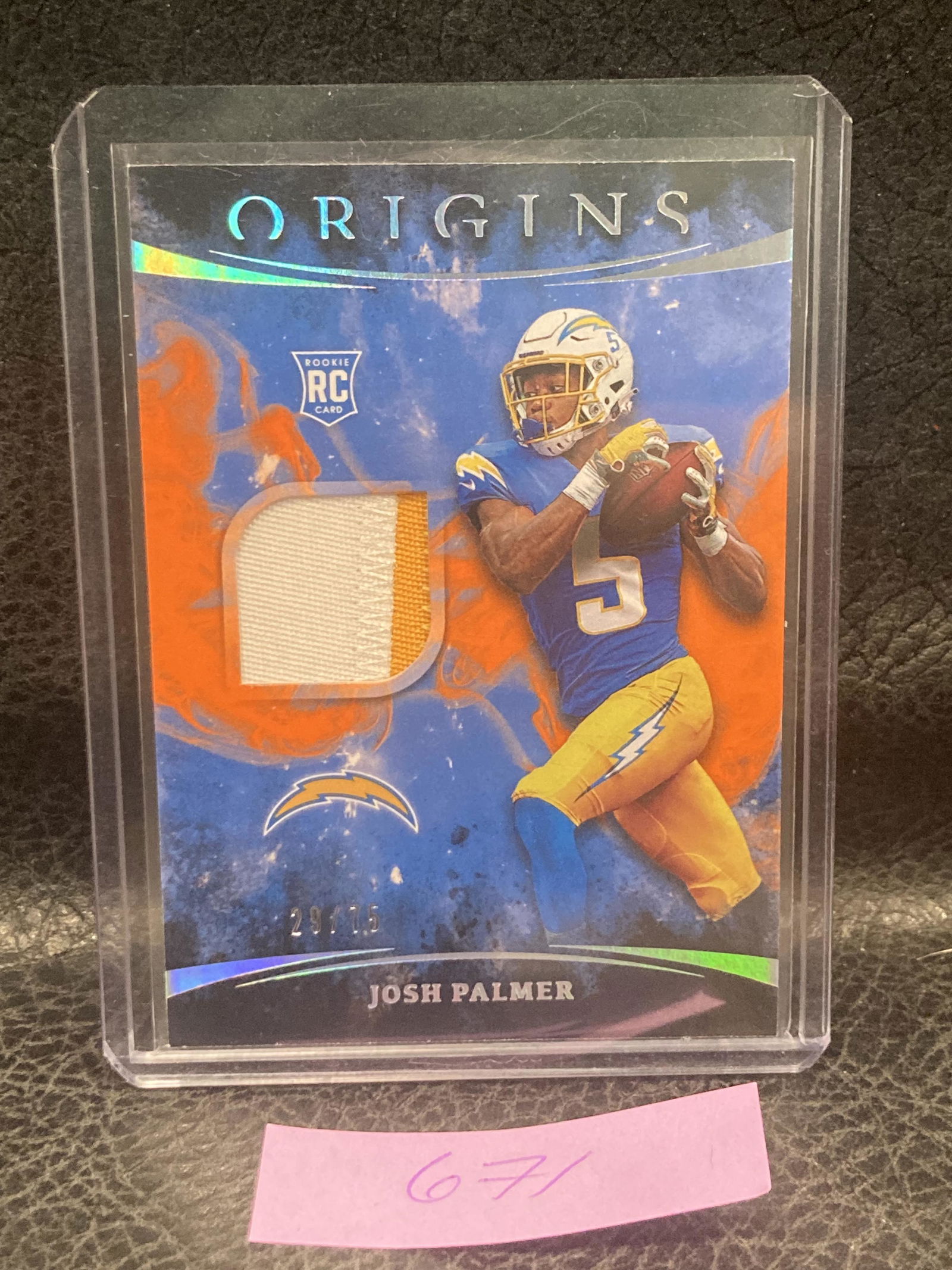 Josh Palmer 2021 Panini Origins Rc Patch  #/75 Chargers (1 of 2)