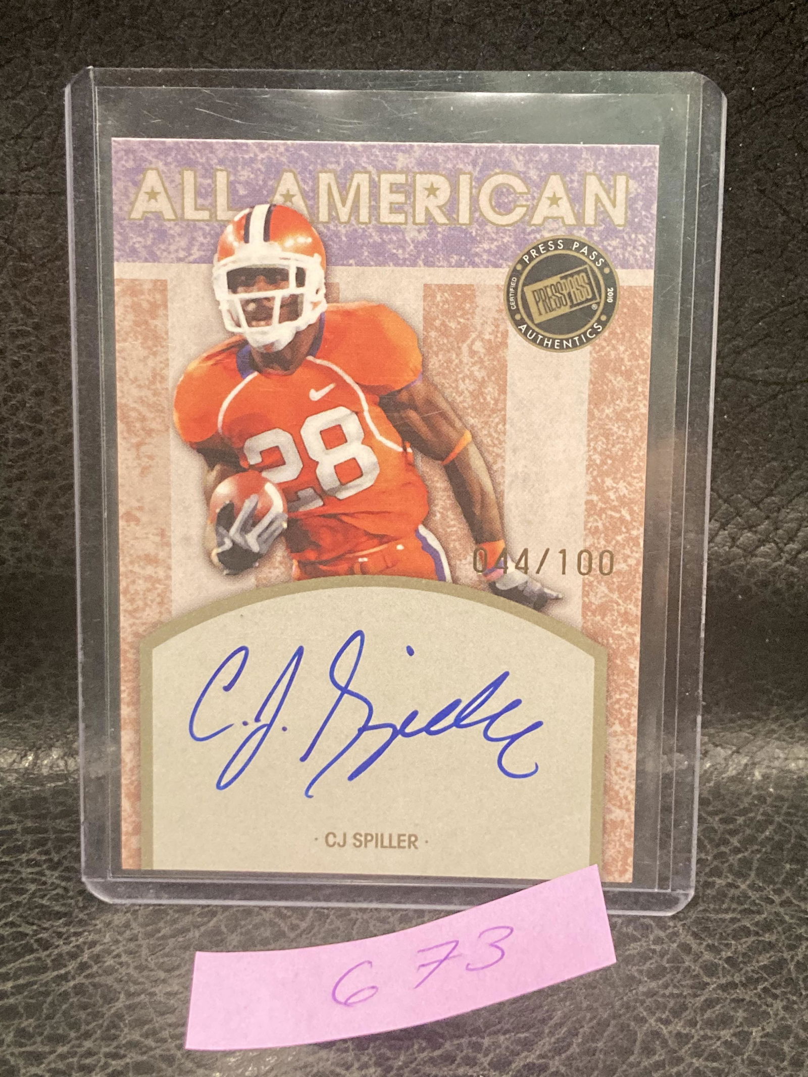 Cj Spiller 2010 Press Pass All American /100 #7 Rookie Rc Auto (1 of 2)
