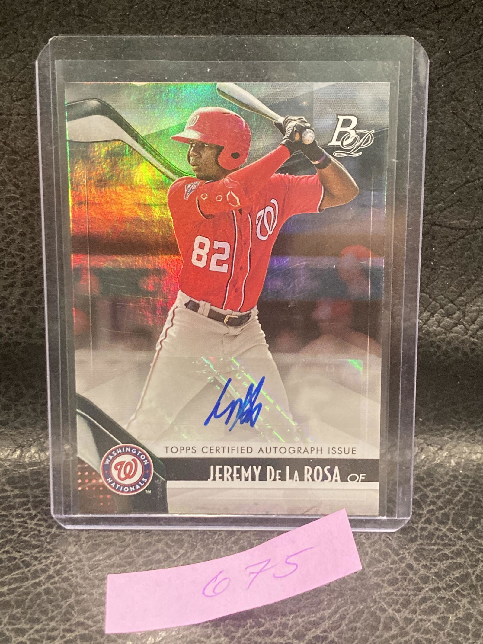 Jeremy De La Rosa 2021 Bowman Platinum Auto Nationals Top 56 (1 of 2)