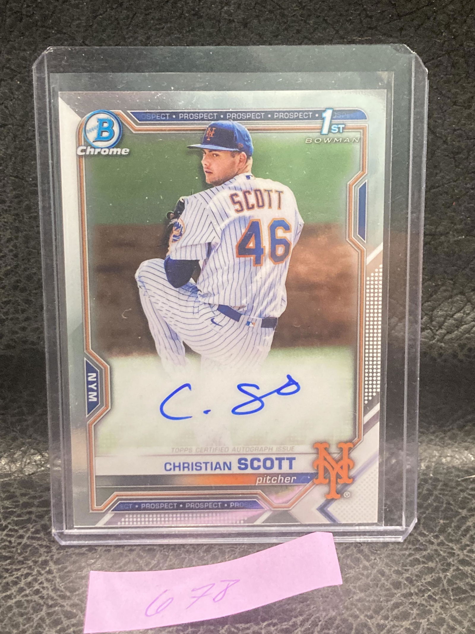 Christian Scott Auto 2021 Bowman Draft Chrome 1st Rc Rookie Mets (1 of 2)
