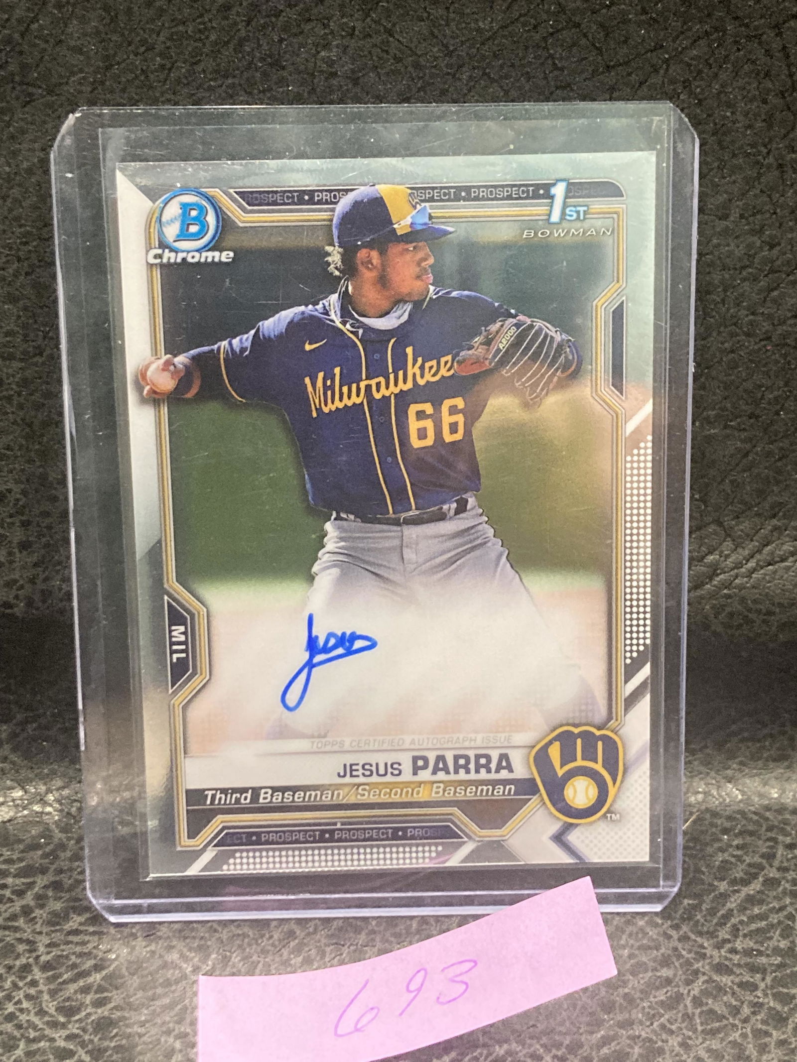 Jesus Parra 2021 Bowman Chrome 1st Bowman Auto Brewers (1 of 2)