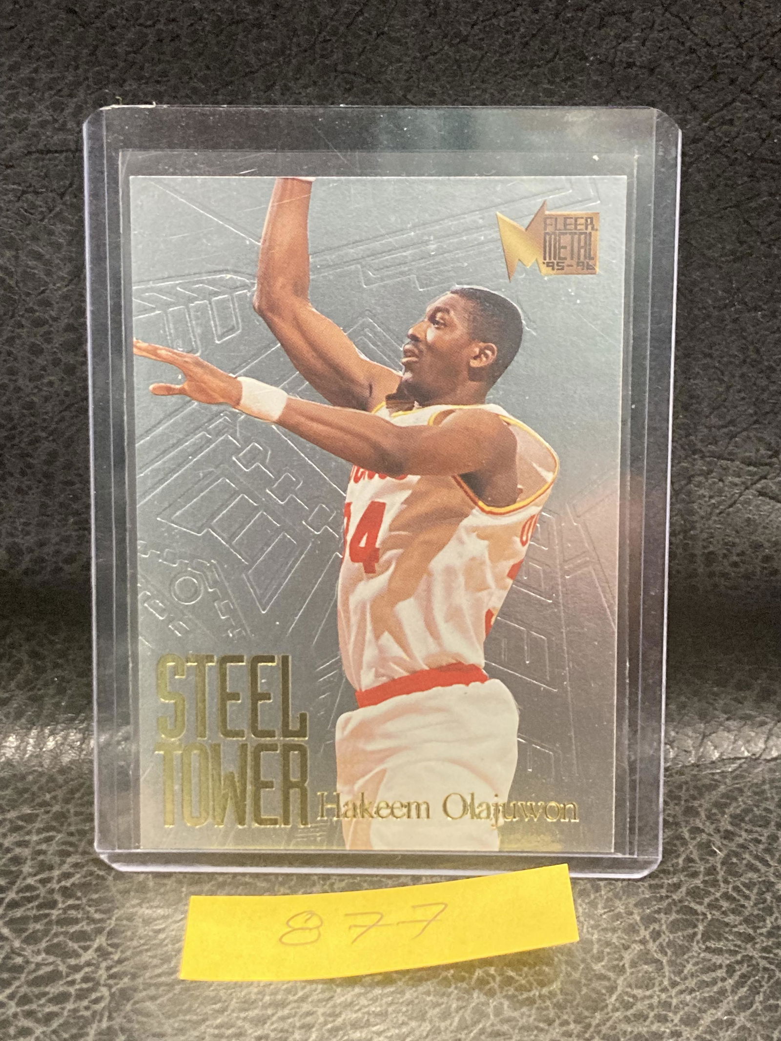 Hakeem Olajuwon 1995 Metal Nba Basketball Steel Tower Insert Card #6 Rockets Hof (1 of 2)