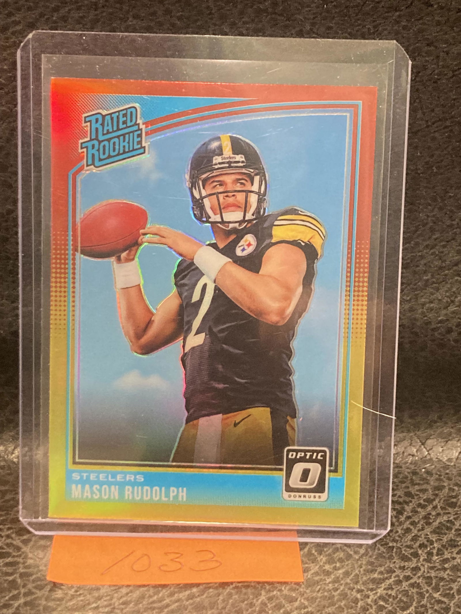 Mason Rudolph 2018 Panini Optic Red & Yellow Holo Rookie Steelers (1 of 2)