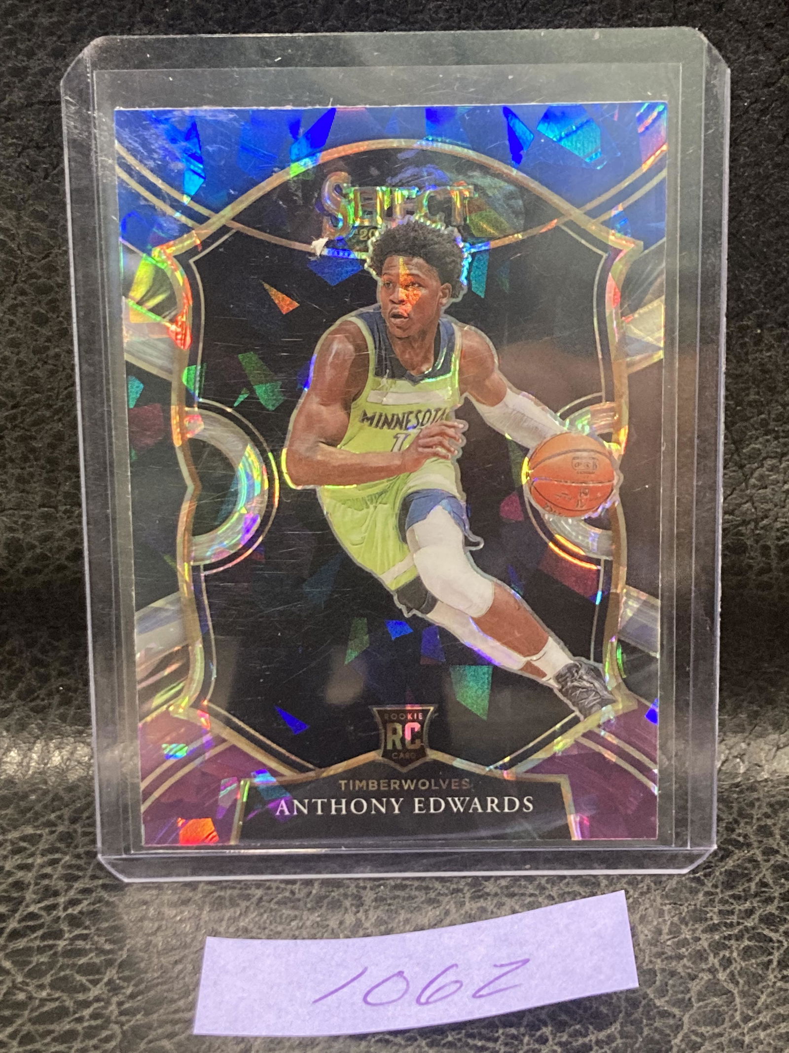 Anthony Edwards 2020-21 Select Rc Blue White Purple Cracked Ice Prizm Concourse (1 of 2)