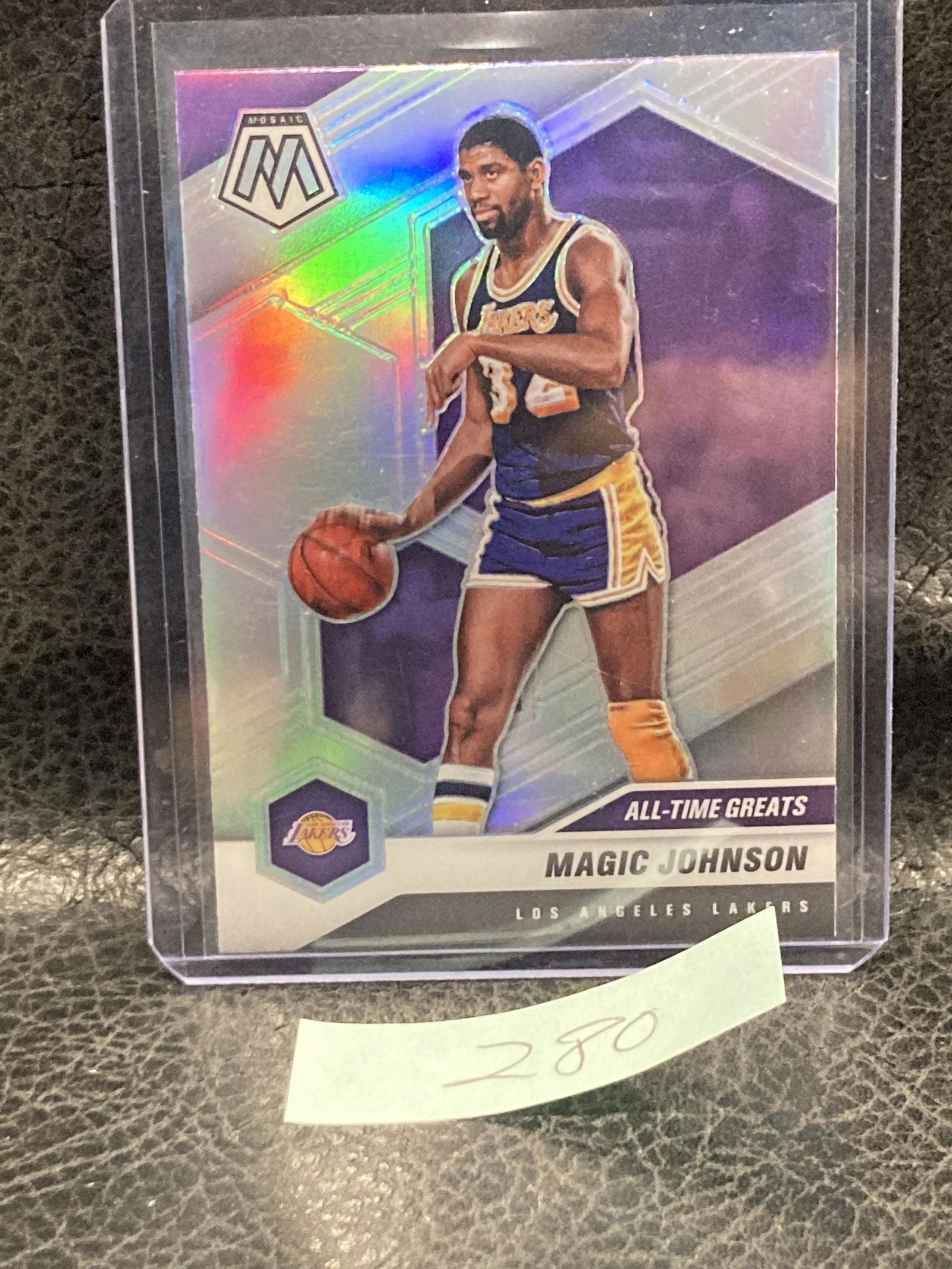 Magic Johnson 2020-21 Panini Mosaic Silver Holo All Time Greats #288 Lakers (1 of 2)
