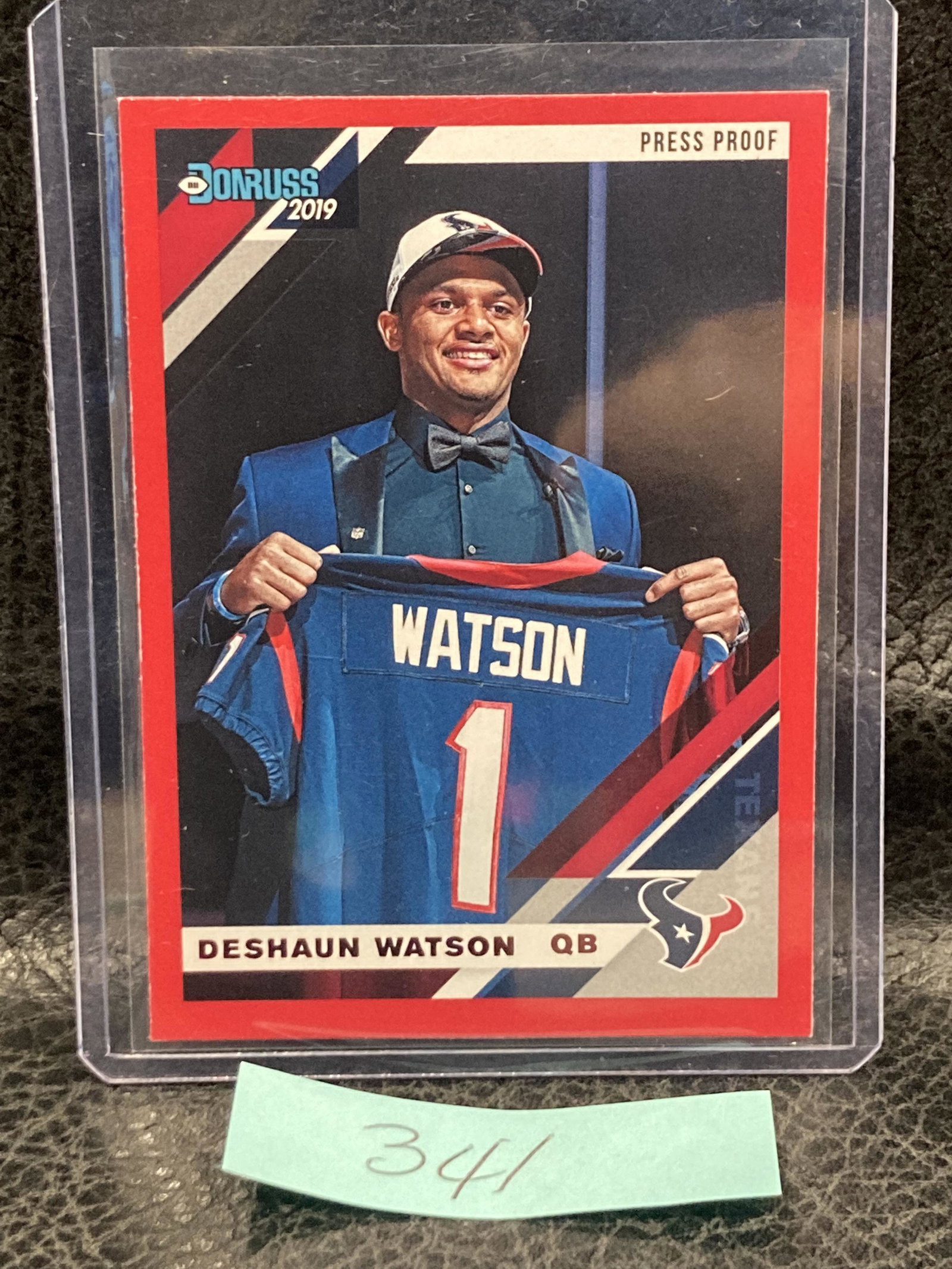 DESHAUN WATSON 2019 DONRUSS FOOTBALL PRESS PROOF RED VARIATION SP CARD NO. 106: DESHAUN WATSON 2019 DONRUSS FOOTBALL PRESS PROOF RED VARIATION SP CARD NO. 106