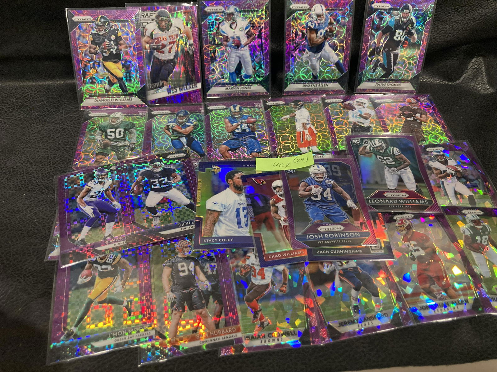 Mixed Lot Of 27 Prizm Purple Refractors Scopes Cracked Ice Other Football Cards (1 of 2)