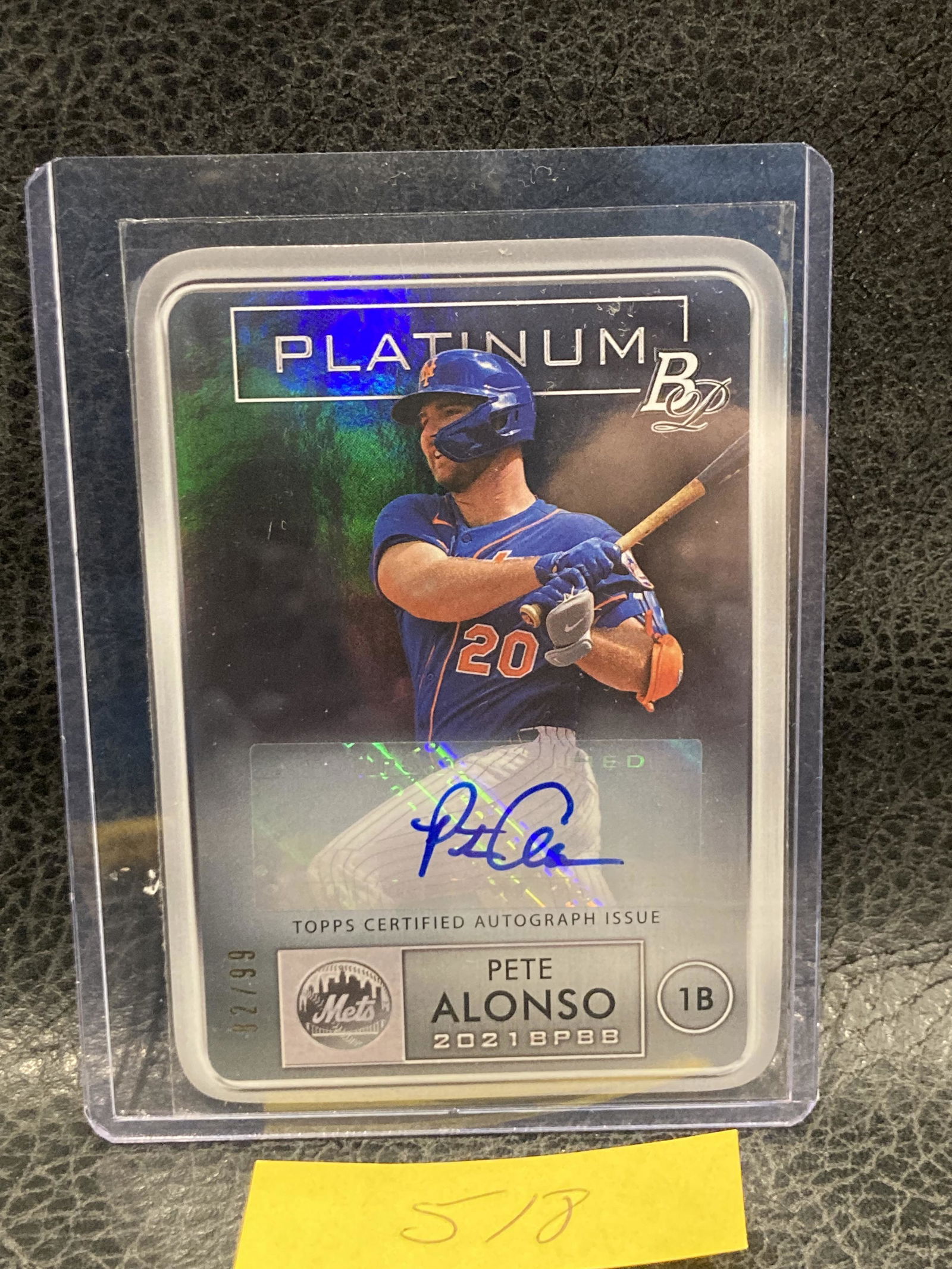 Pete Alonso 2021 Bowman Platinum Platinum Die-Cuts #PDC-9 Auto /99 (1 of 2)