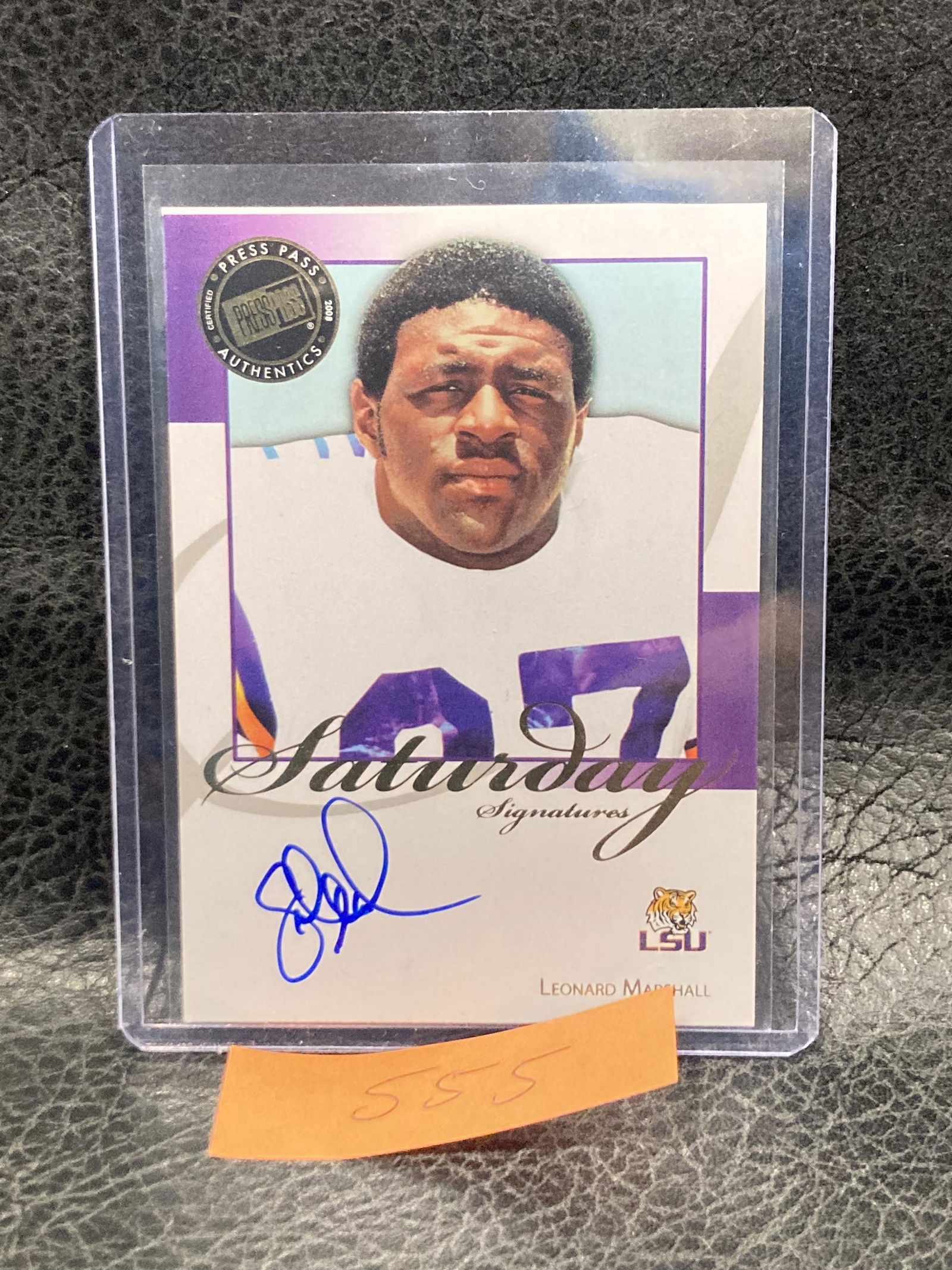 Leonard Marshall 2008 Press Pass Legends On Card Auto Autograph Lsu Tigers (1 of 2)