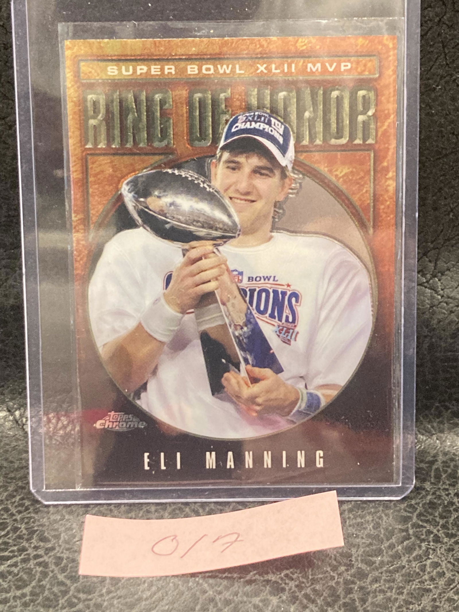 Eli Manning Topps Chrome Ring Of Honor Super Bowl Xlii Mvp New York Giants Card (1 of 2)