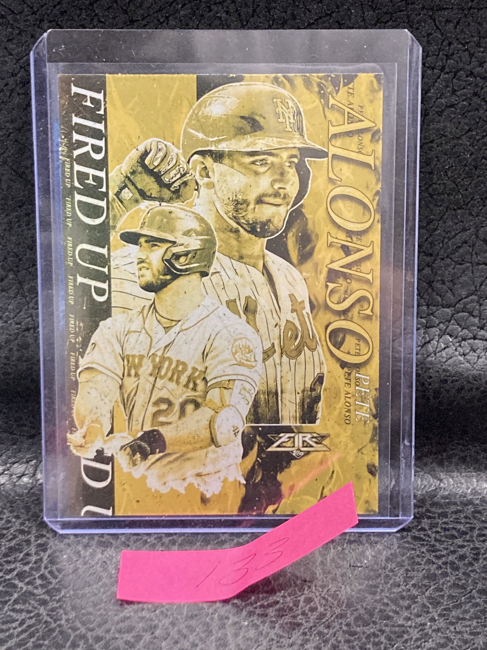 Pete Alonso 2021 Topps Fire Fiu-15 Fired Up Gold Minted Parallel Mets (1 of 2)