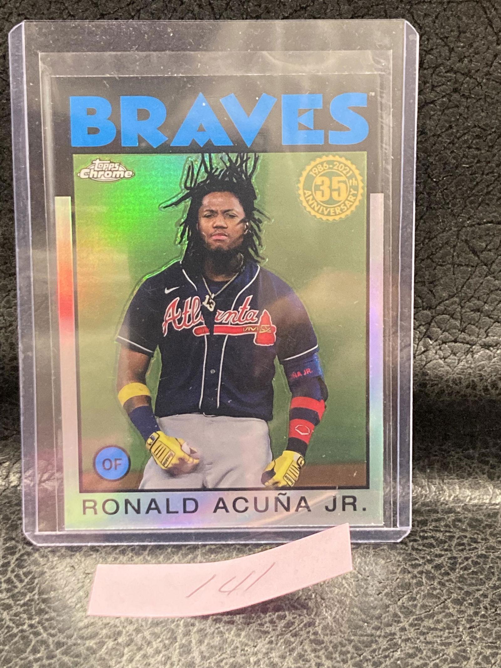 Ronald Acuna Jr 2021 Topps Chrome #86BC-3 Refractor 1986 35th Anniversary Braves (1 of 2)