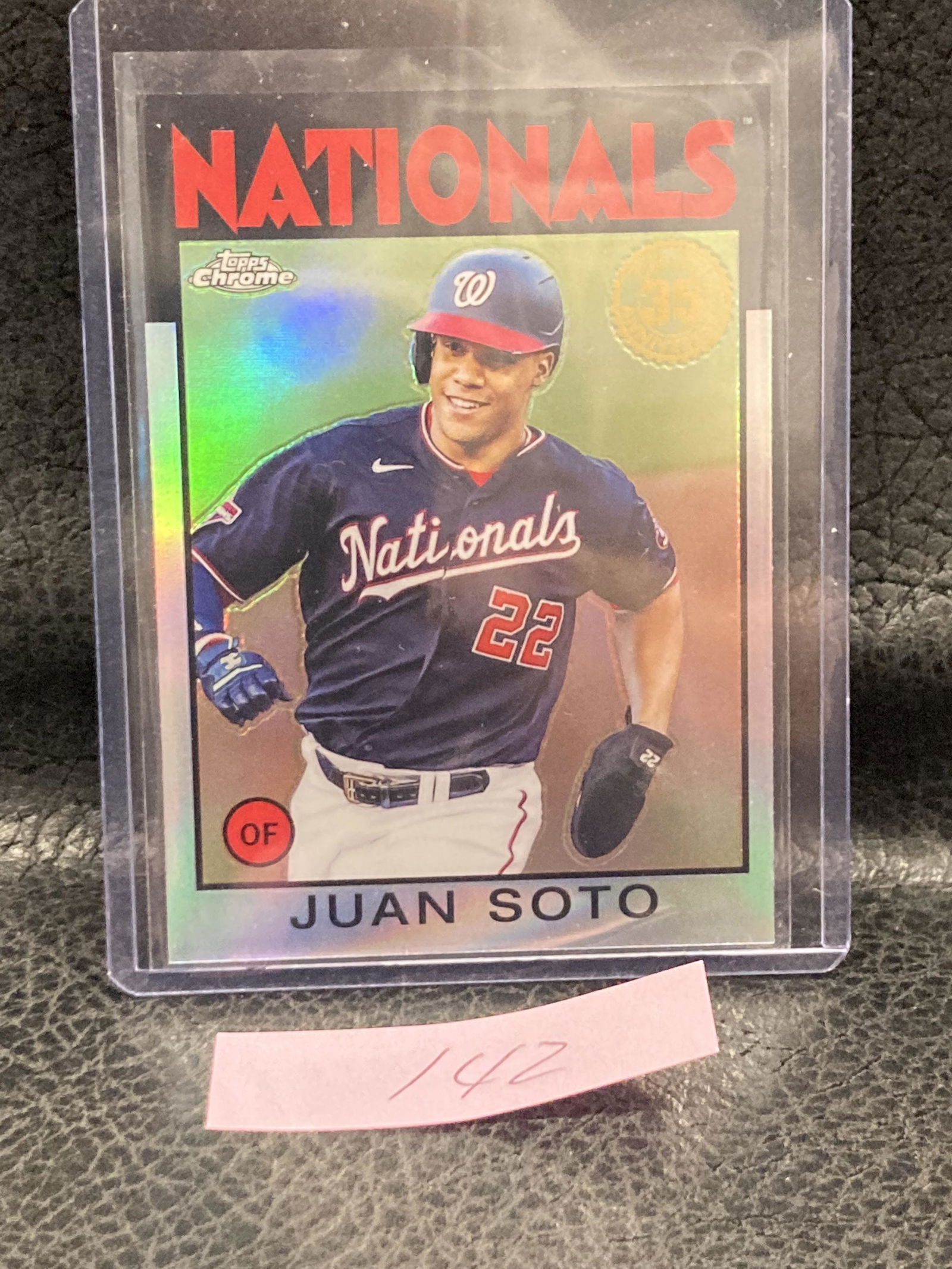 Juan Soto 2021 Topps Chrome 1986 35th Anniversary Refractor Card Nationals (1 of 2)