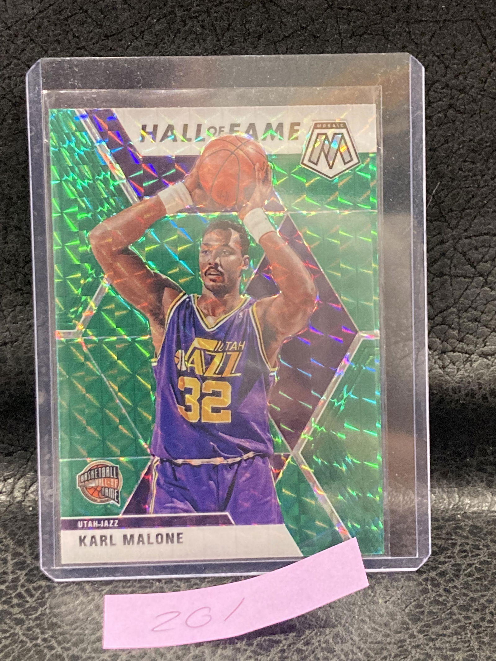 Karl Malone 2019-20 Mosaic Hof Green Prizm #284 Jazz (1 of 2)