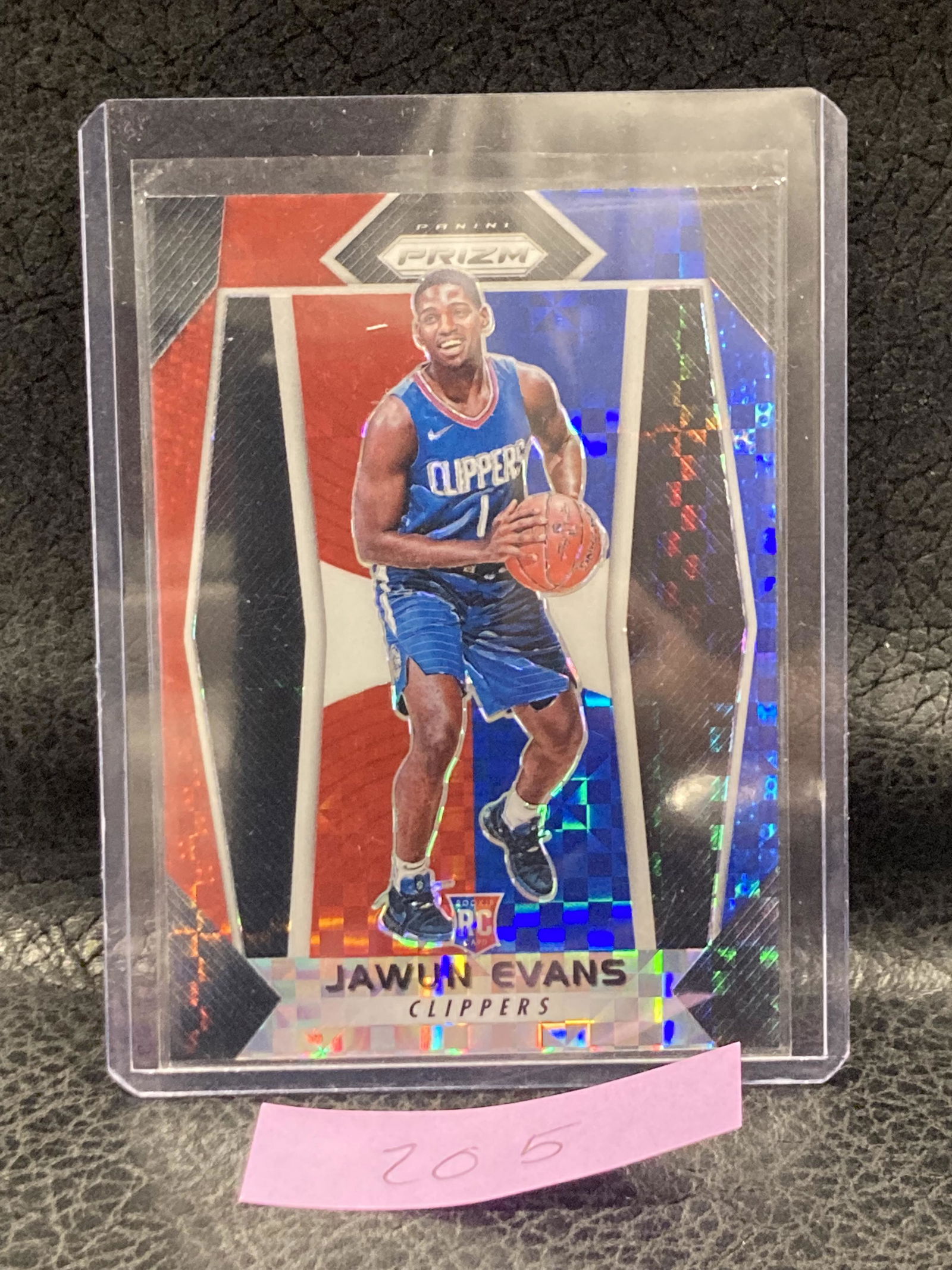 Jawun Evans 2017-18 Prizm Red White And Blue Rookie #216 Clippers Parallel Card (1 of 2)