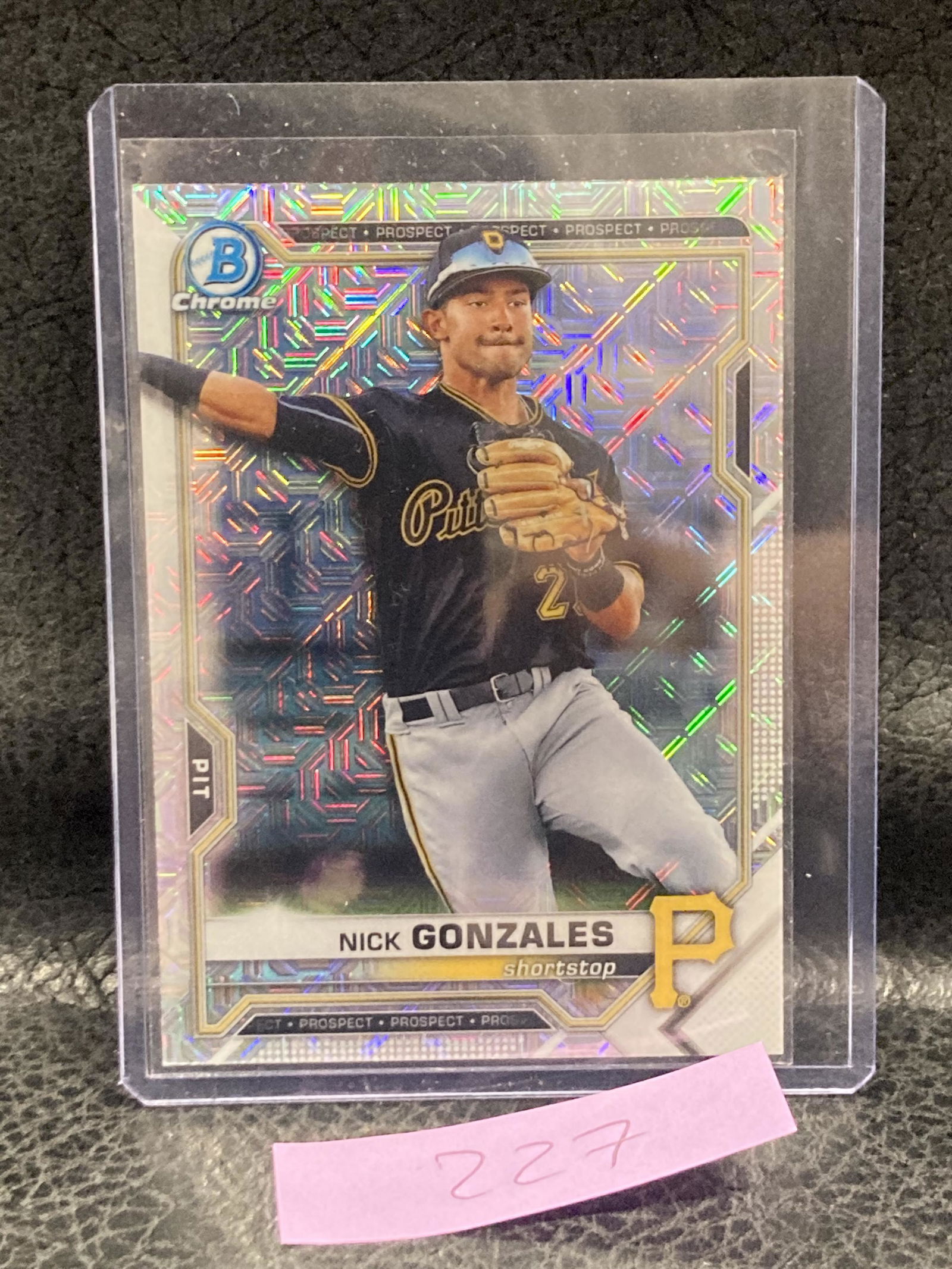 Nick Gonzales 2021 Bowman Chrome Prospects Mojo Refractor #BCP34 Pirates (1 of 2)