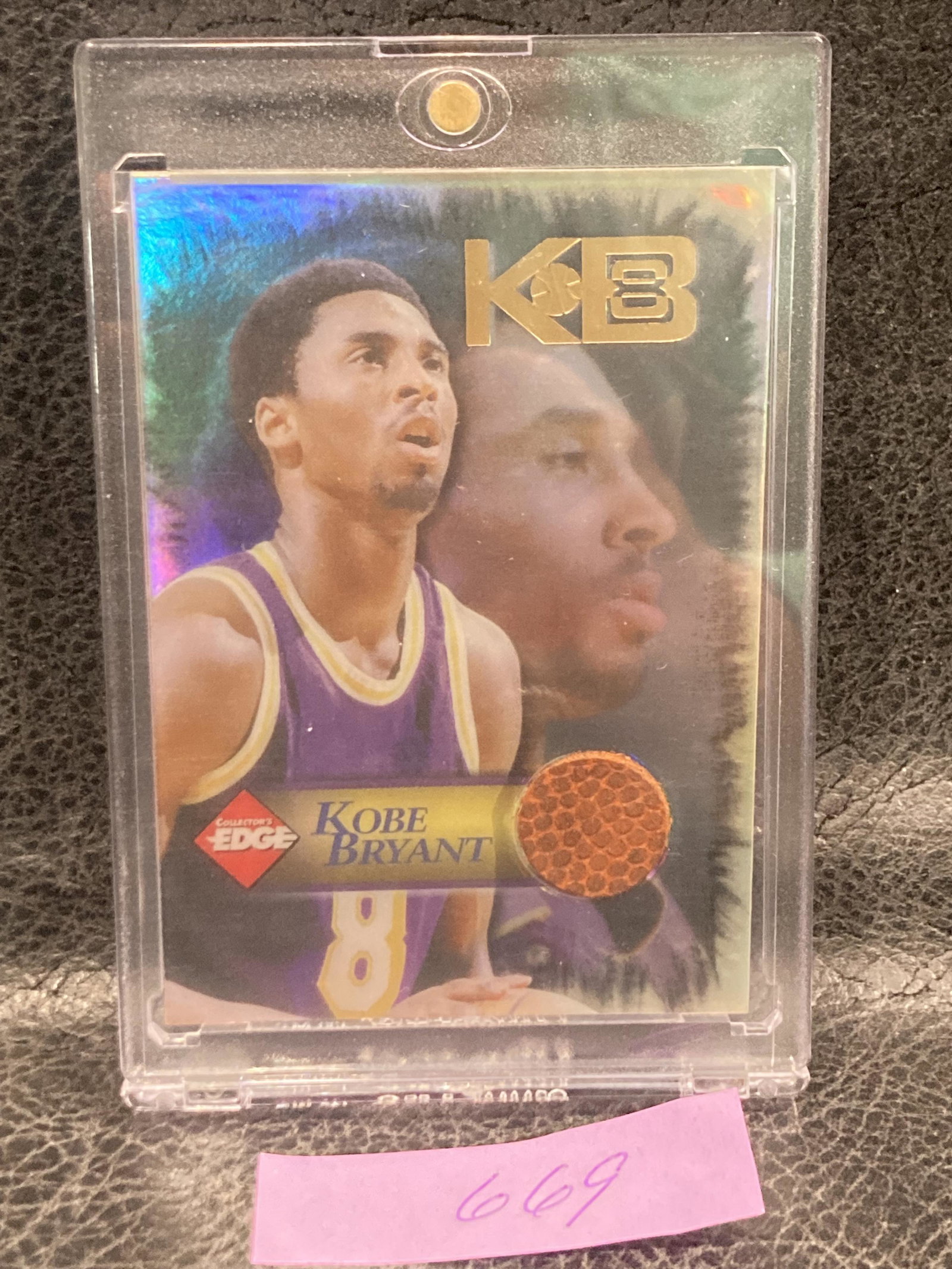 Kobe Bryant 1998 Collectors Edge Game Used Ball Card LA Lakers (1 of 2)
