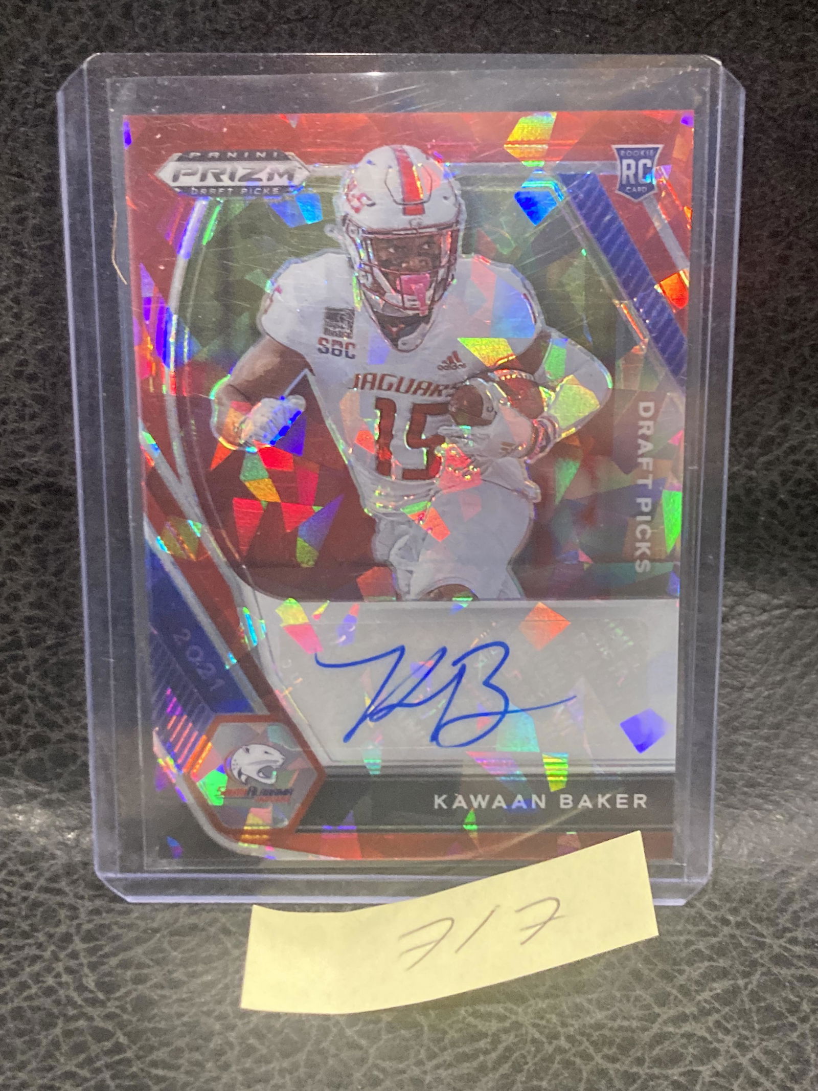 Kawaan Baker 2021 Prizm Draft Picks Auto Rookie Red Cracked Ice Saints (1 of 2)
