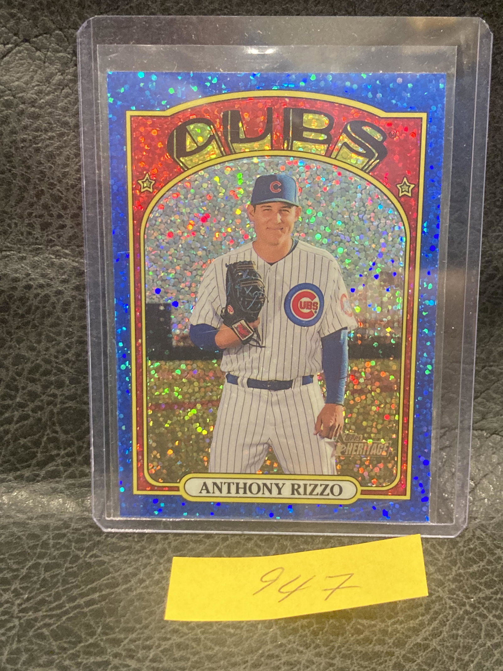 Anthony Rizzo 2021 Topps Heritage Chrome Blue Sparkle #175 (1 of 2)