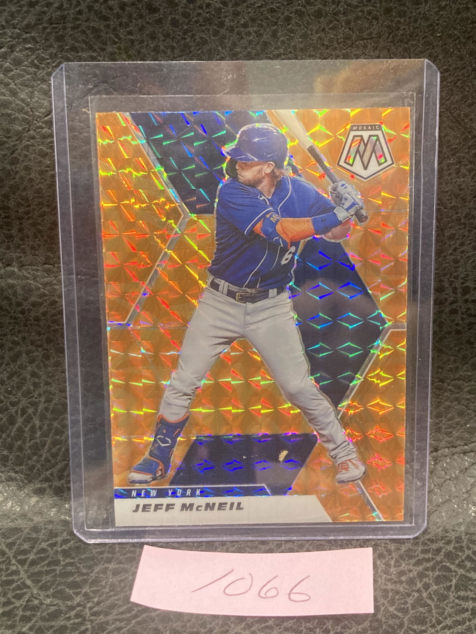 Jeff Mcneil 2021 Mosaic Reactive Orange Mlbpa Baseball (1 of 2)