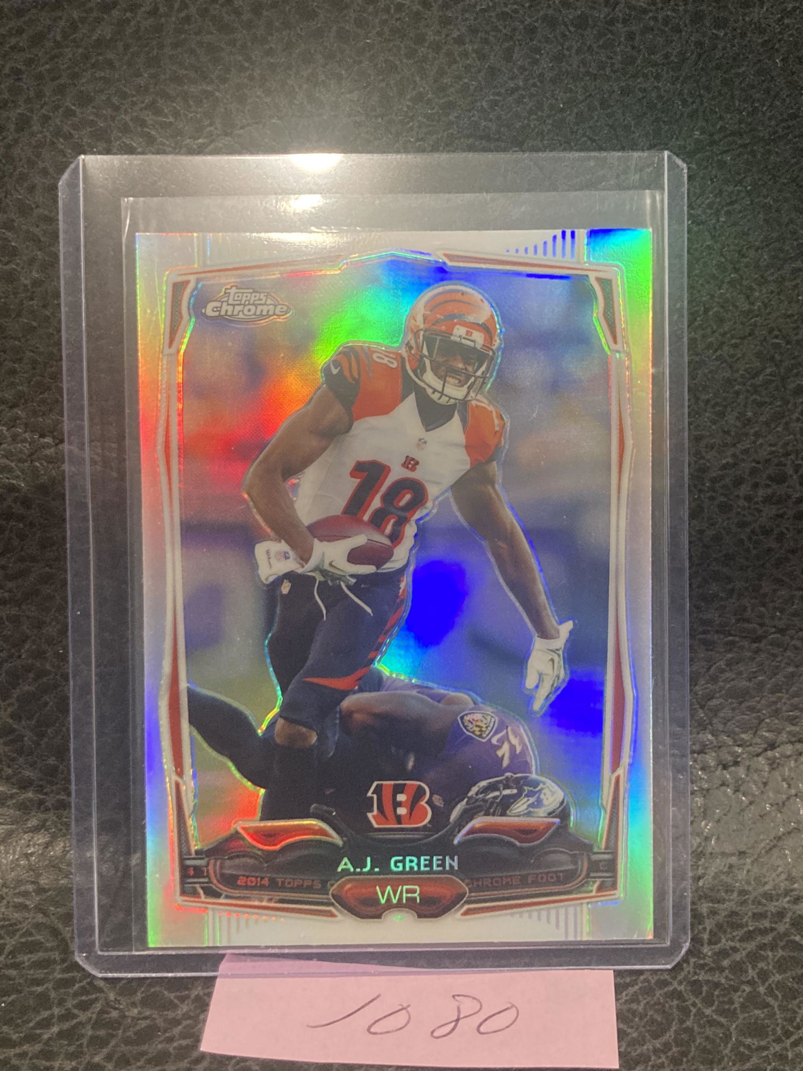 A.J. Green 2014 Topps Chrome Prizm Refractor Card (1 of 2)