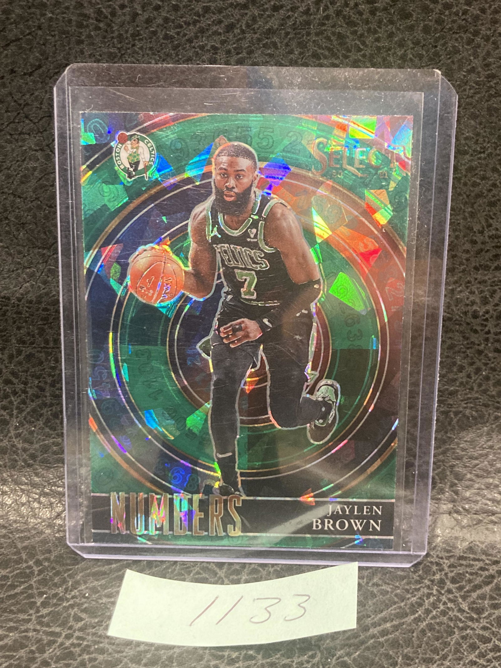 Jaylen Brown 2020-21 Select Green Cracked Ice Numbers Insert Card #5 Celtics (1 of 2)