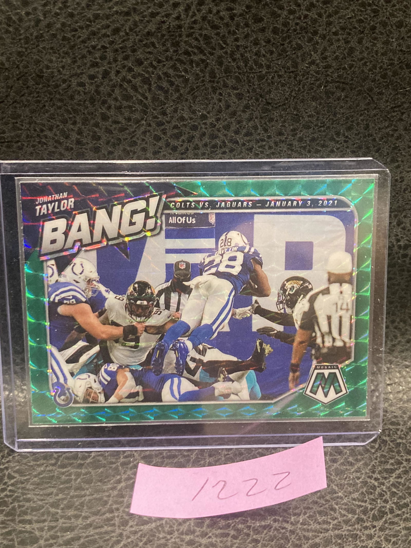 Jonathan Taylor2021 Mosaic Green Mosaic Prizm Bang Indianapolis Colts (1 of 2)