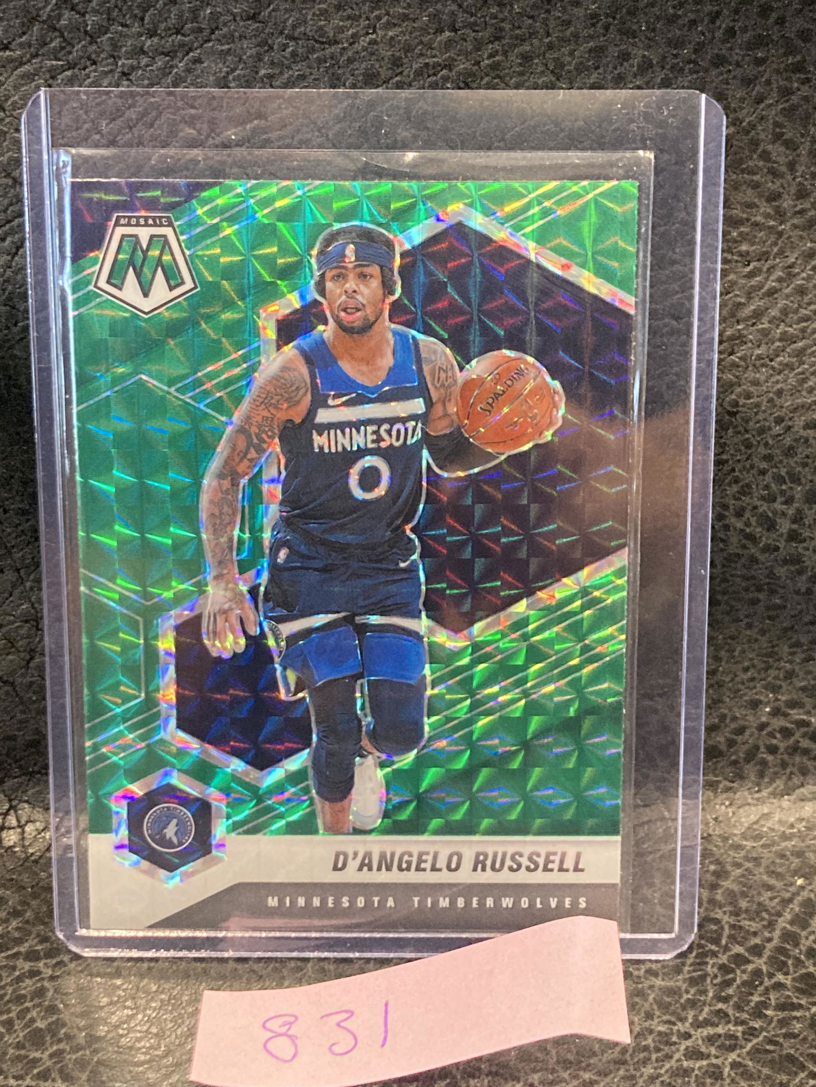 Dangelo Russell 2020-21 Panini Mosaic Green Prizm Basketball Card (1 of 2)