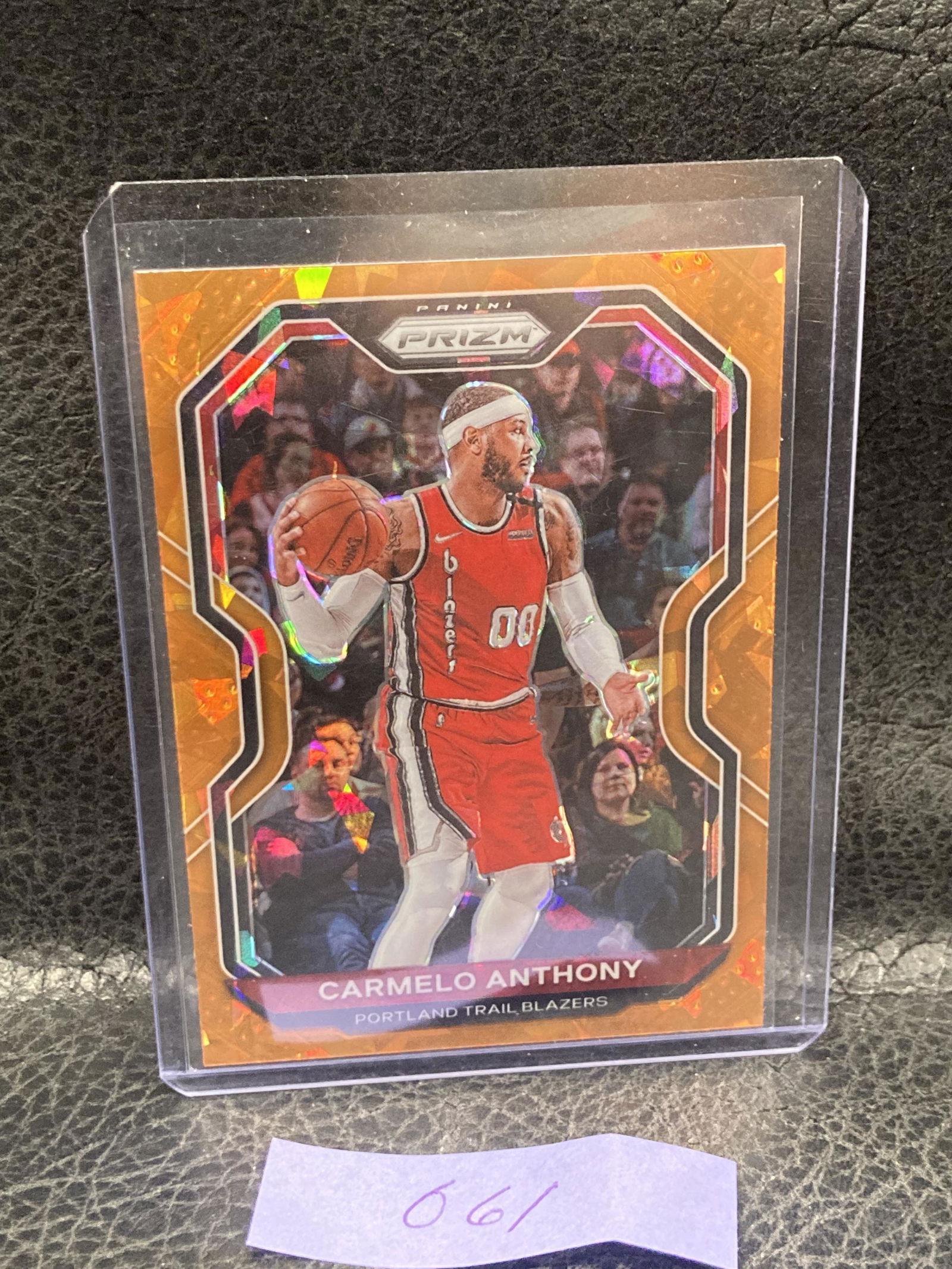 Carmelo Anthony 2020-21 Prizm Orange Cracked Ice #154 Trail Blazers (1 of 2)