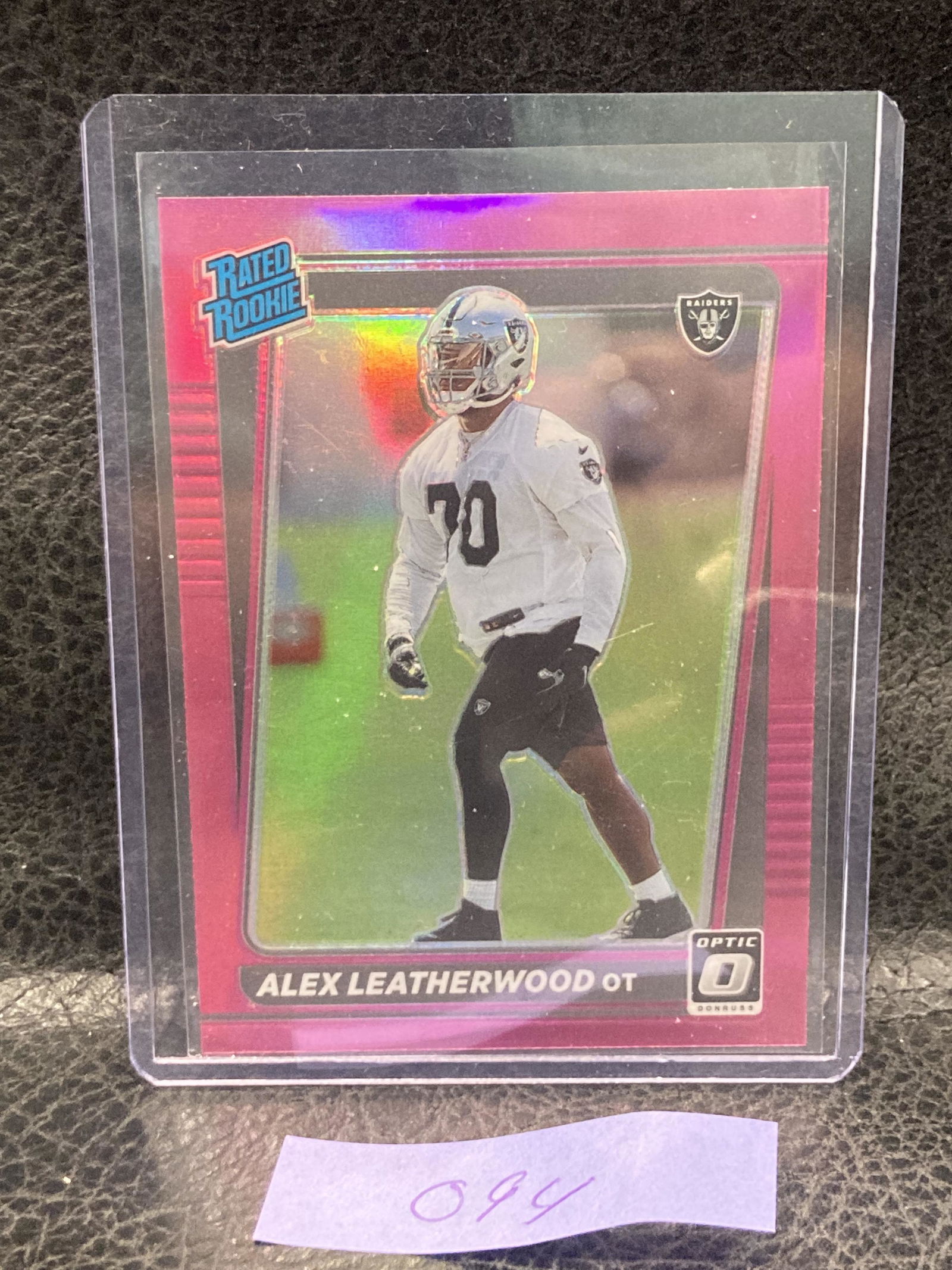 Alex Leatherwood 2021 Donruss Optic Preview Pink Prizm Rated Rookie Rc Raiders (1 of 2)