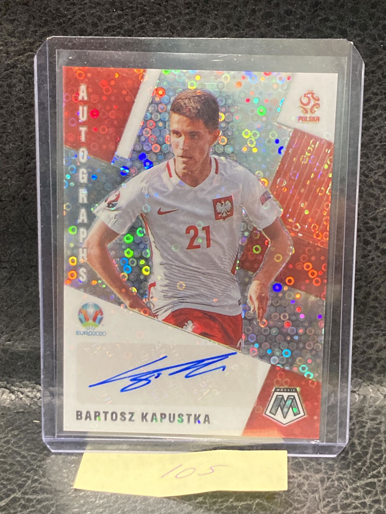 Bartosz Kapustka 2021 Mosaic Uefa Euro Auto Disco Prizm Poland (1 of 2)