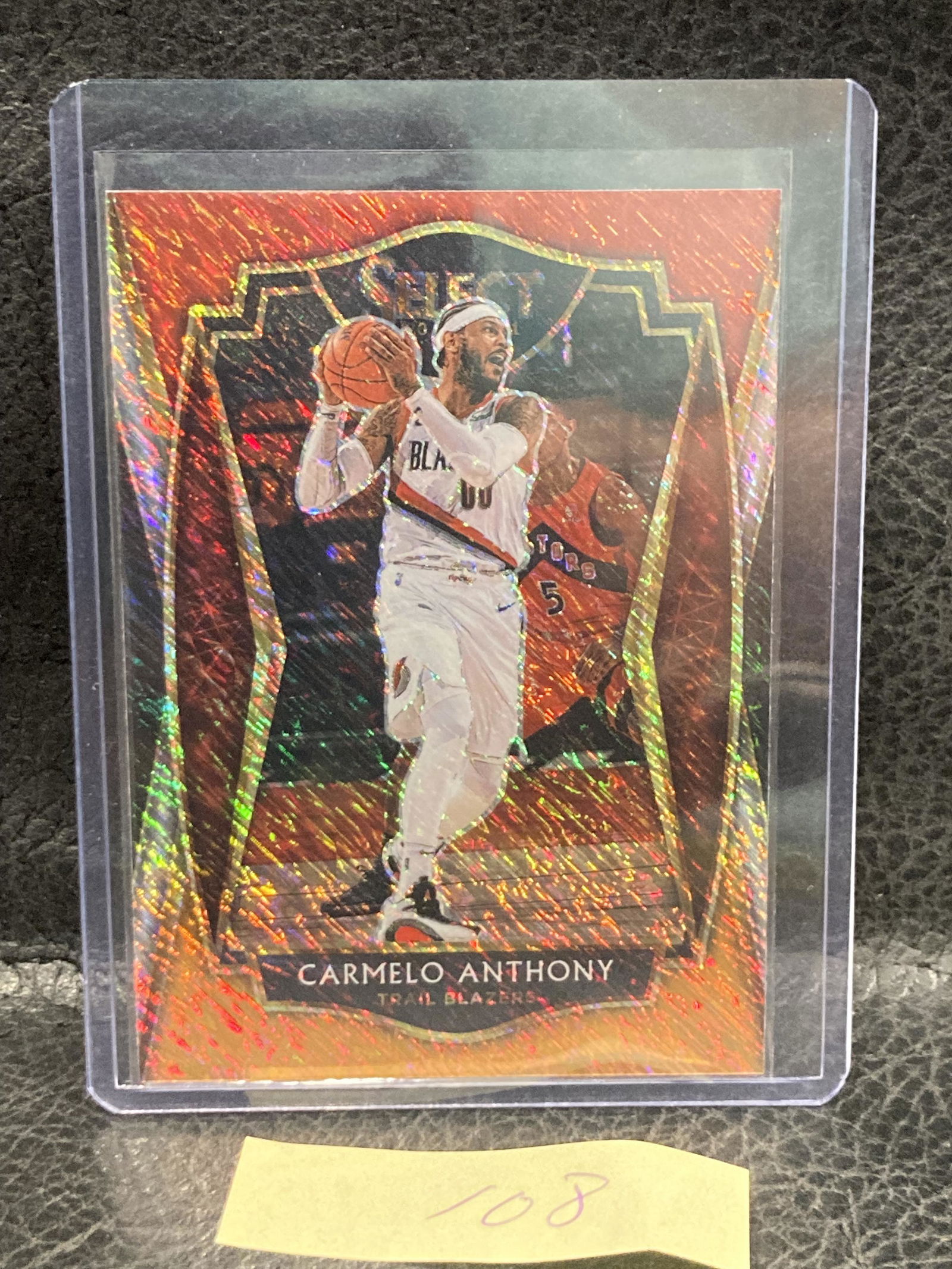 Carmelo Anthony 2020-21 Select Premier Level Red White Orange Shimmer Prizm #132 (1 of 2)