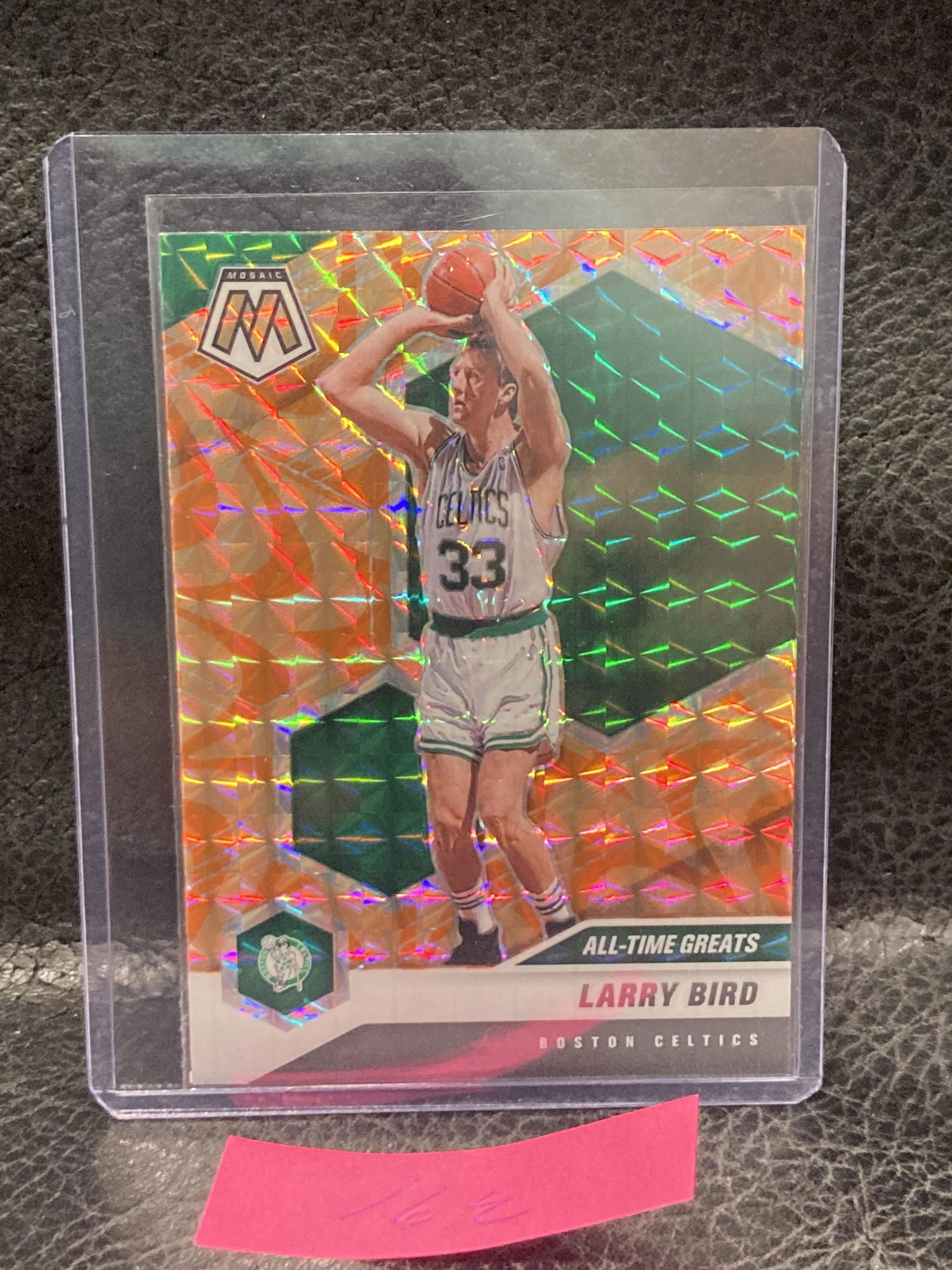 Larry Bird 2020-21 Panini Mosaic All Time Greats Orange Reactive Prizm Celtics (1 of 2)