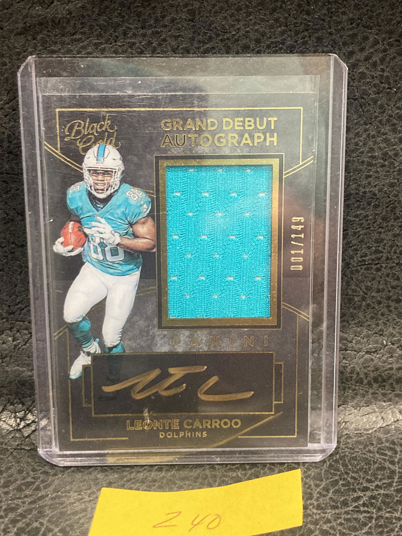 Leonte Carroo Rc Auto 2016 Black Gold Grand Debut Jerseys #001/149 (1 of 2)