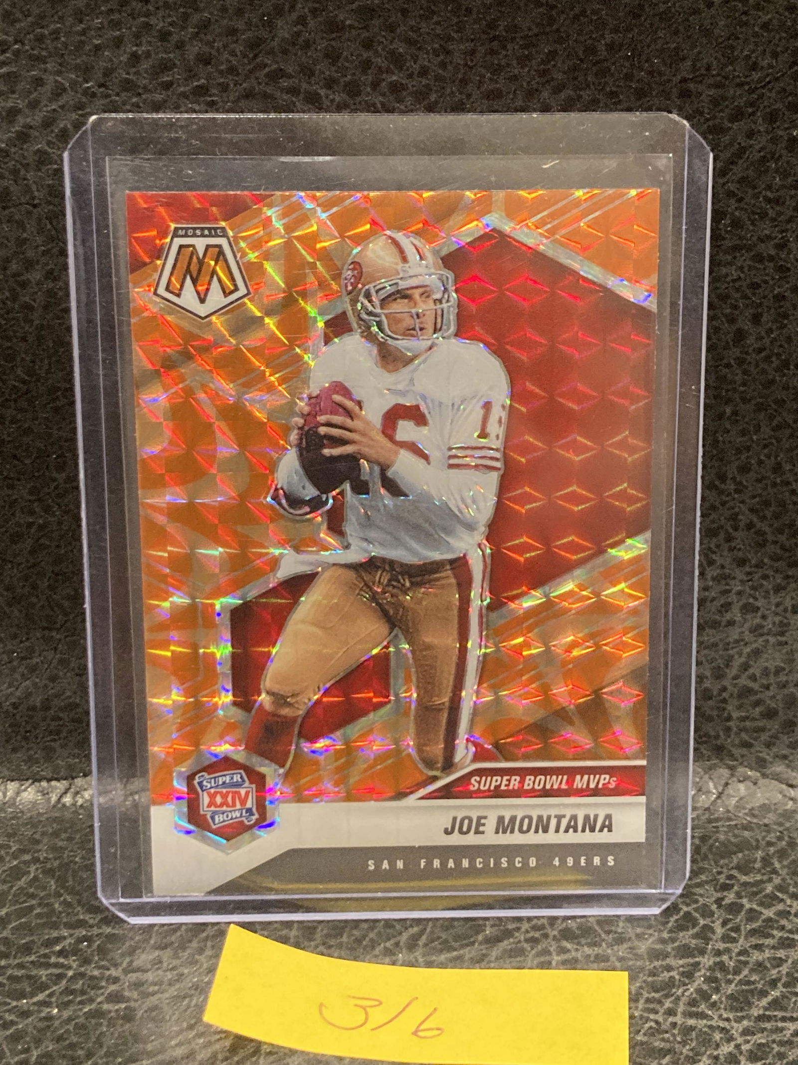 Joe Montana Mosaic Orange Reactive Superbowl Number 293 Xxiv Mvp (1 of 2)