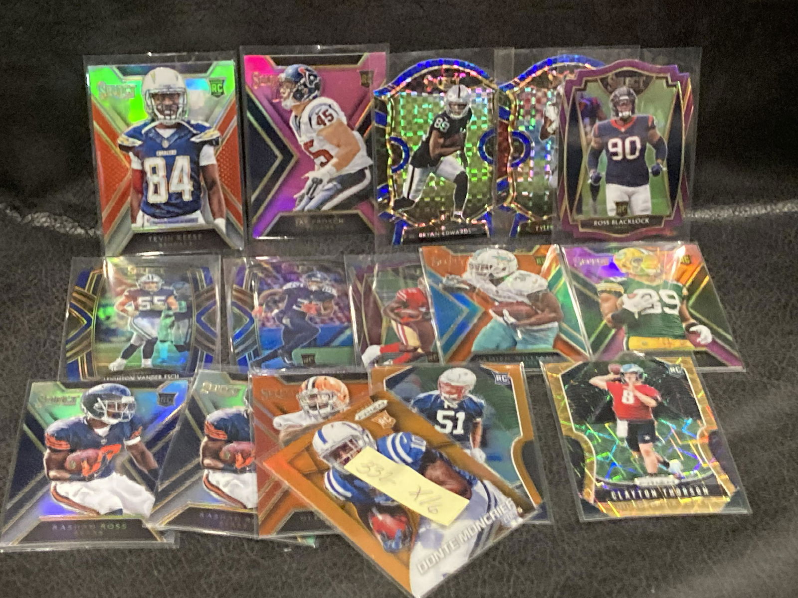 Lot Of 16 Select Prizm Refractors Football Colors Numbers Cards (1 of 3)