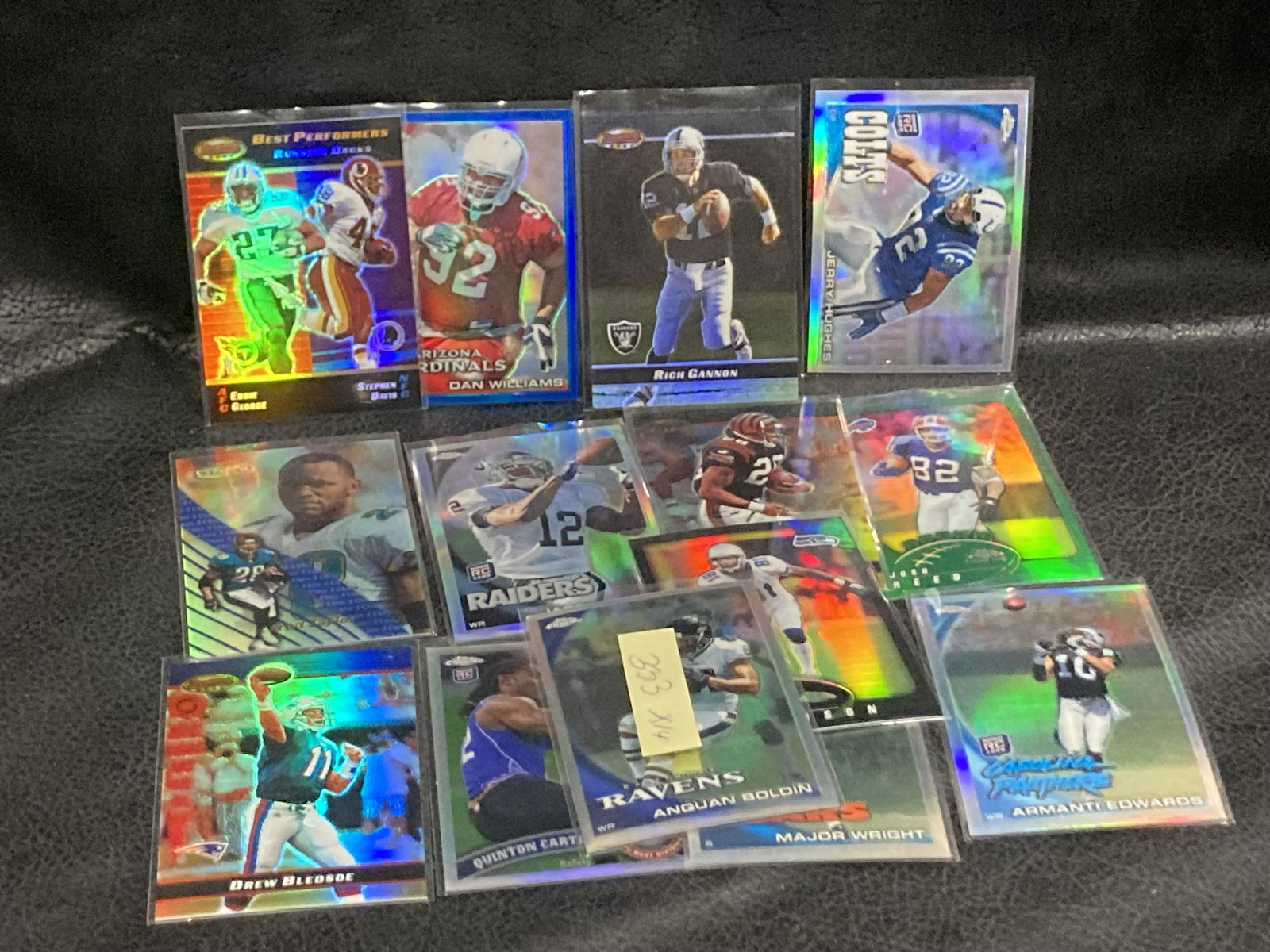 Lot Of 14 Topps Bowman Refractors Football Colors Numbers Cards (1 of 3)