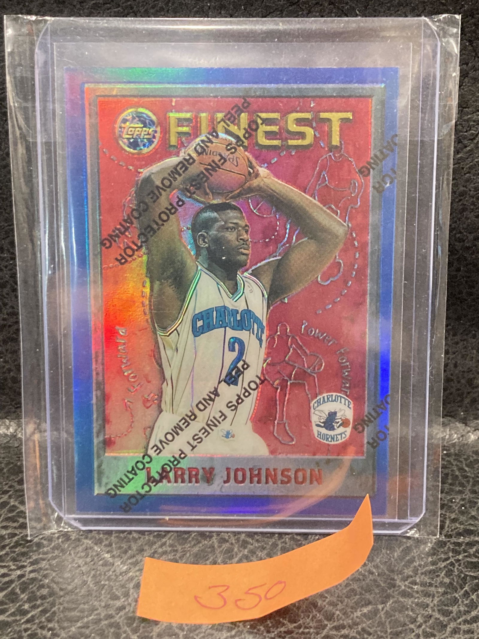 Larry Johnson 1995-96 Topps Finest With Coating Refractor #233 Charlotte Hornets (1 of 2)