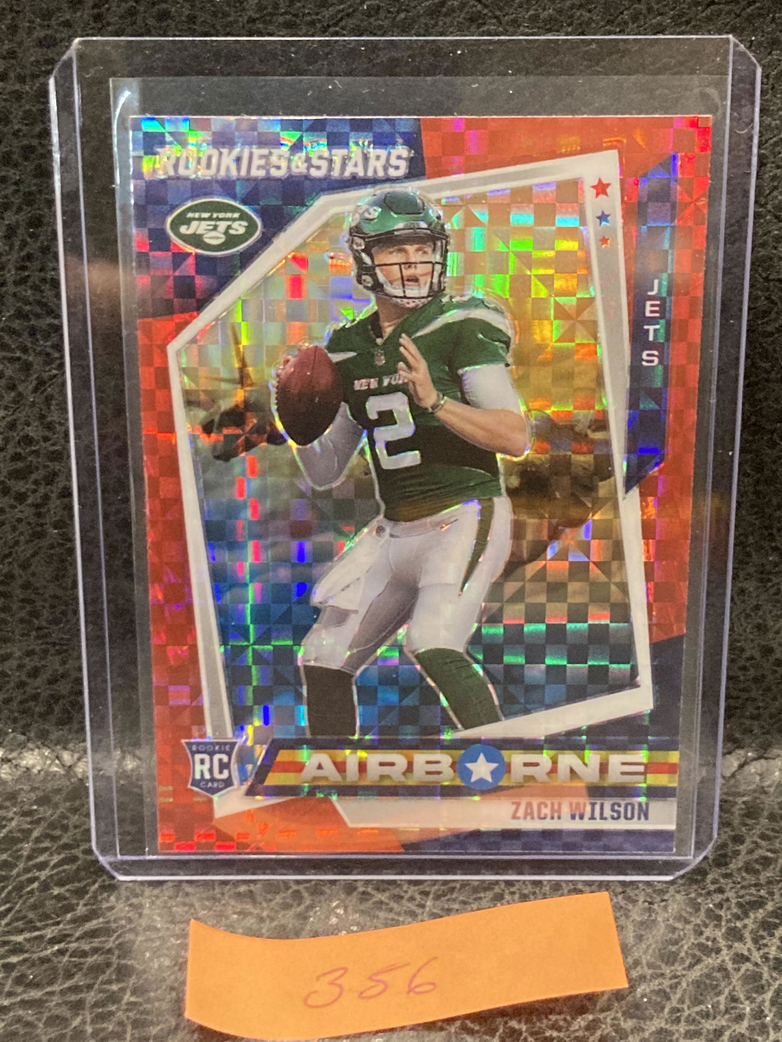 Zach Wilson Rookies & Stars Red Plaid Airborne Rc Rookie Card #17 Ny Jets (1 of 2)
